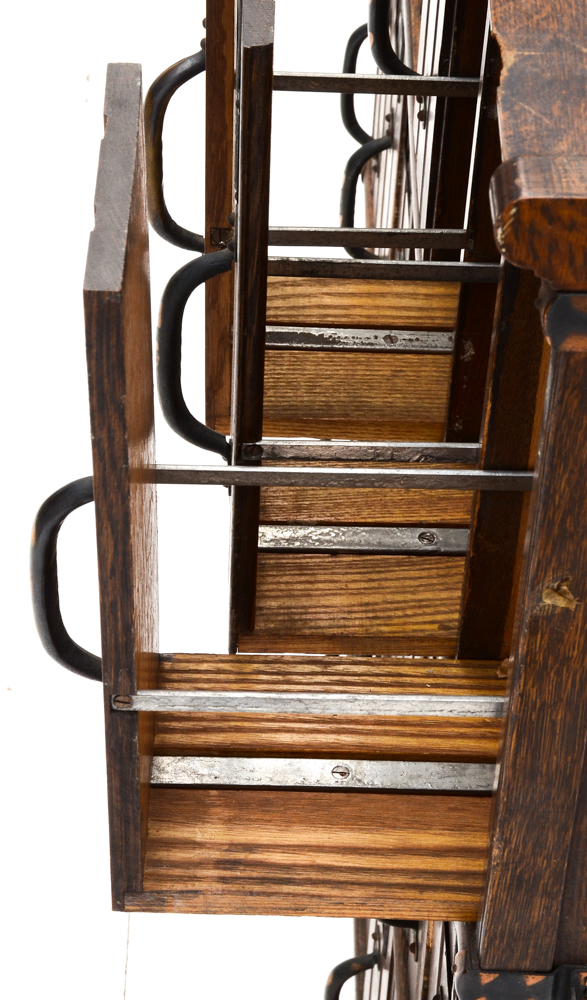 Three Antique Oak Stacked Document Files