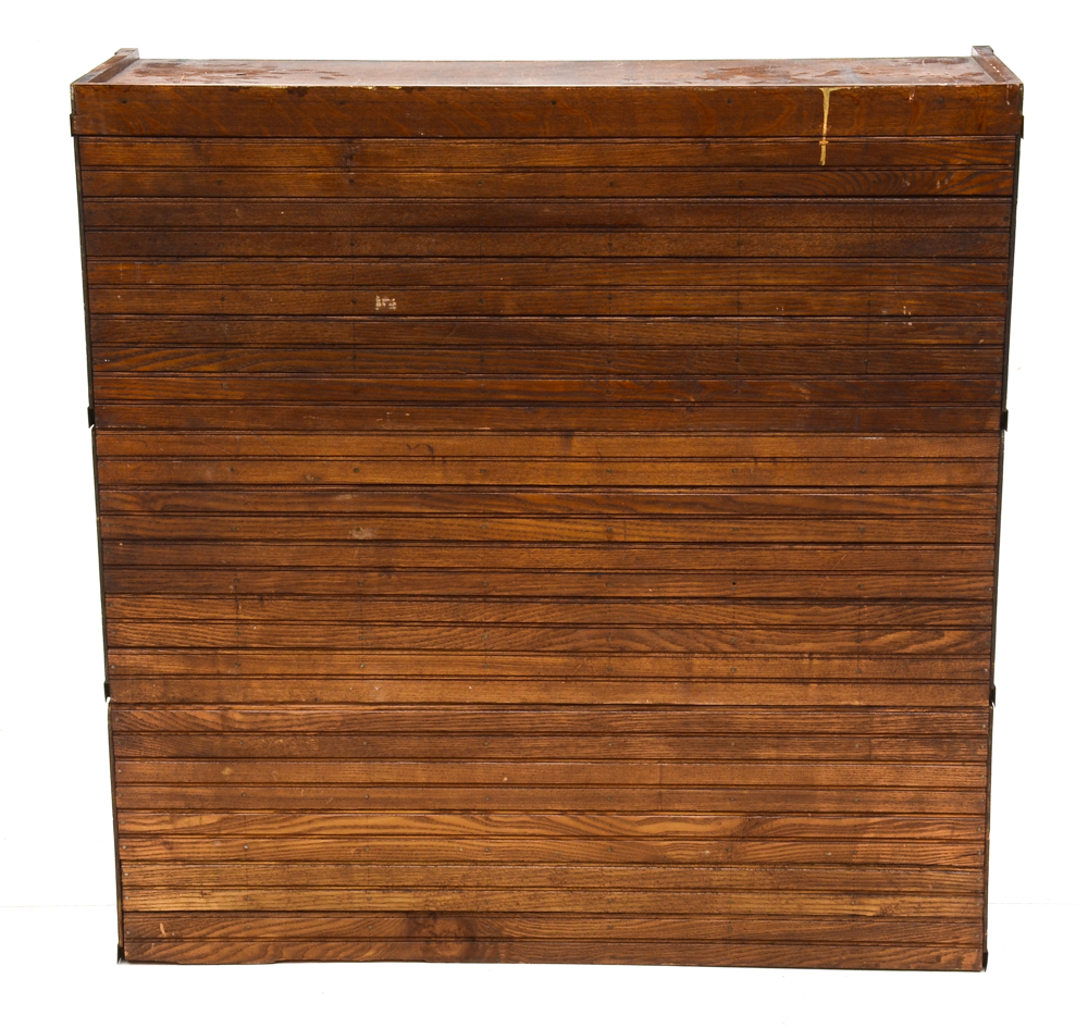 Three Antique Oak Stacked Document Files