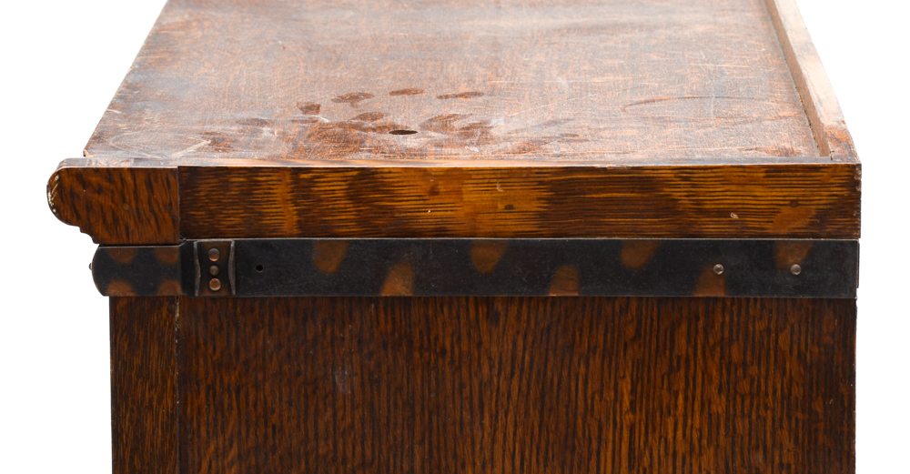 Three Antique Oak Stacked Document Files