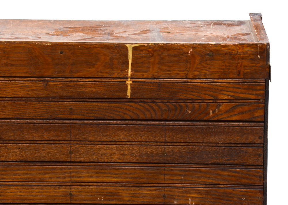 Three Antique Oak Stacked Document Files