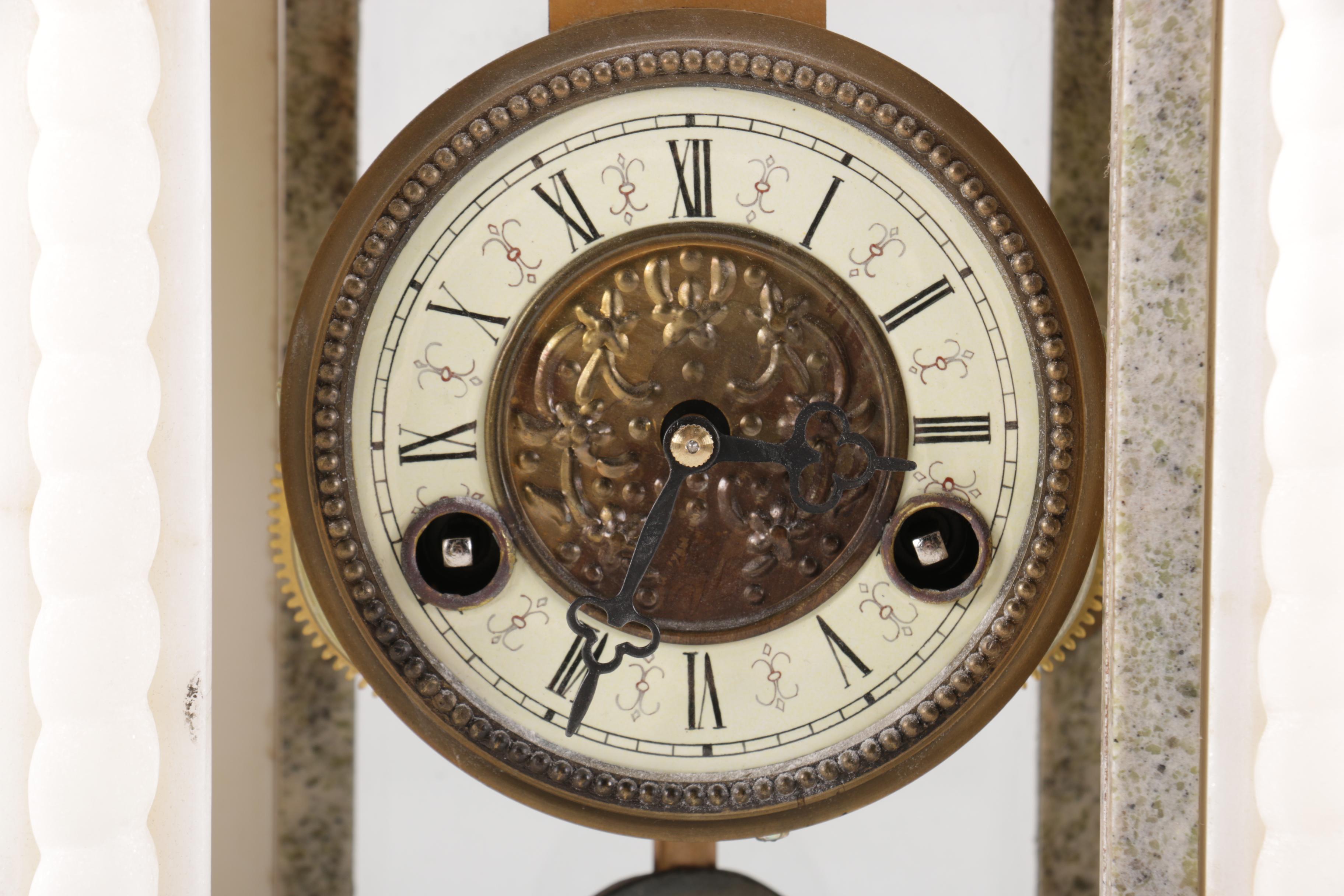 French Style Marble Portico Clock