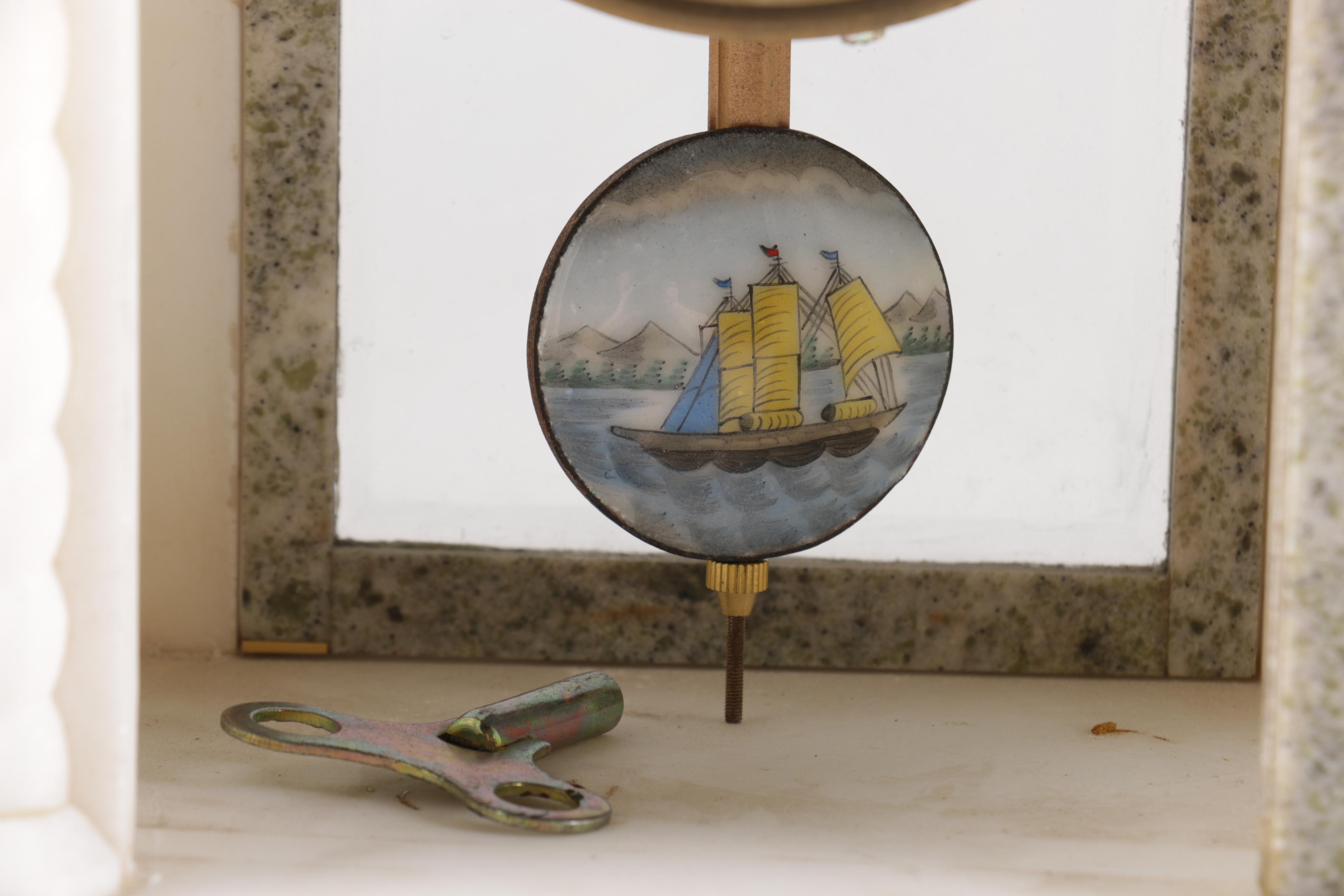 French Style Marble Portico Clock