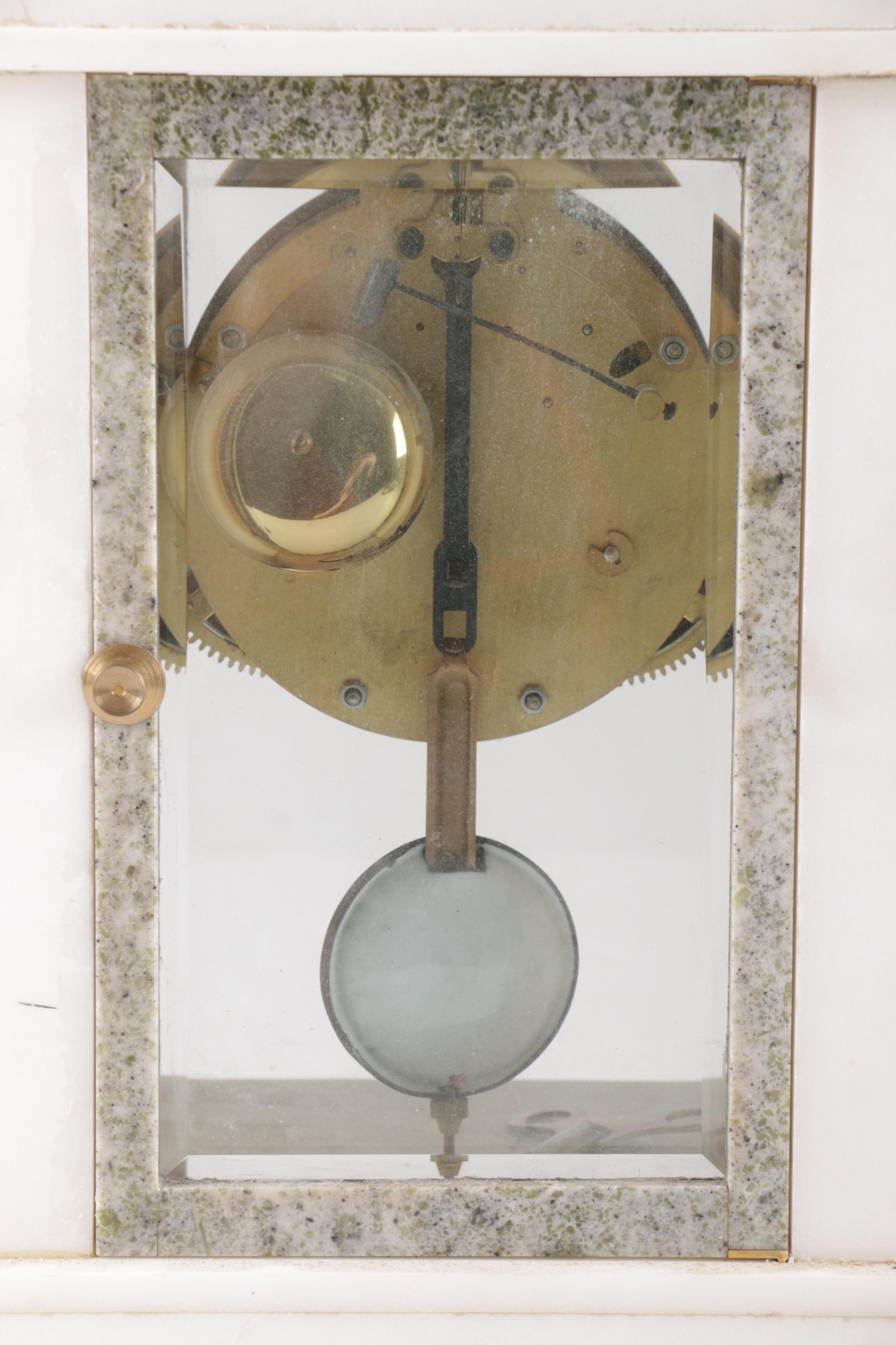 French Style Marble Portico Clock