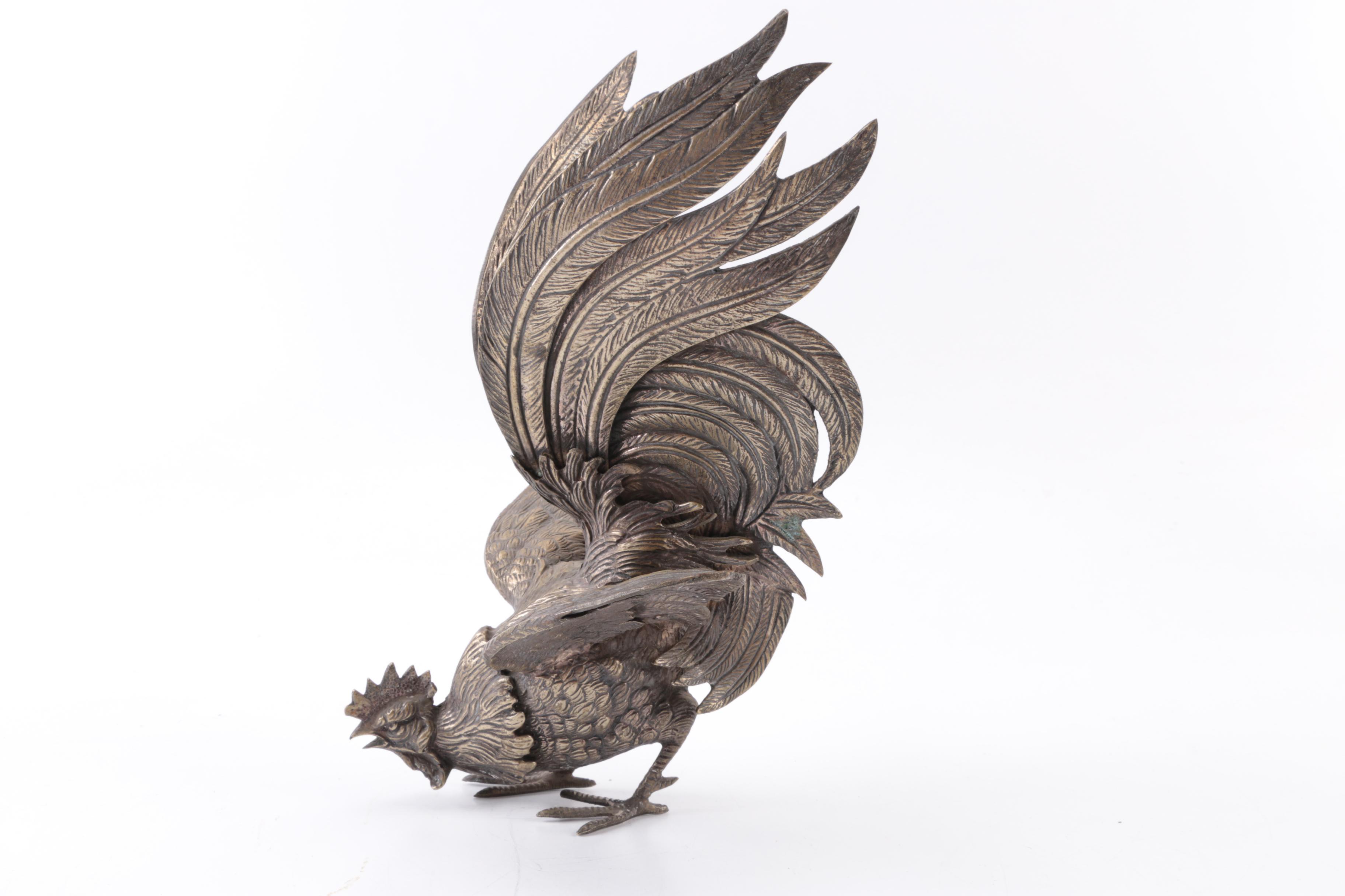 Brass Rooster Figurines