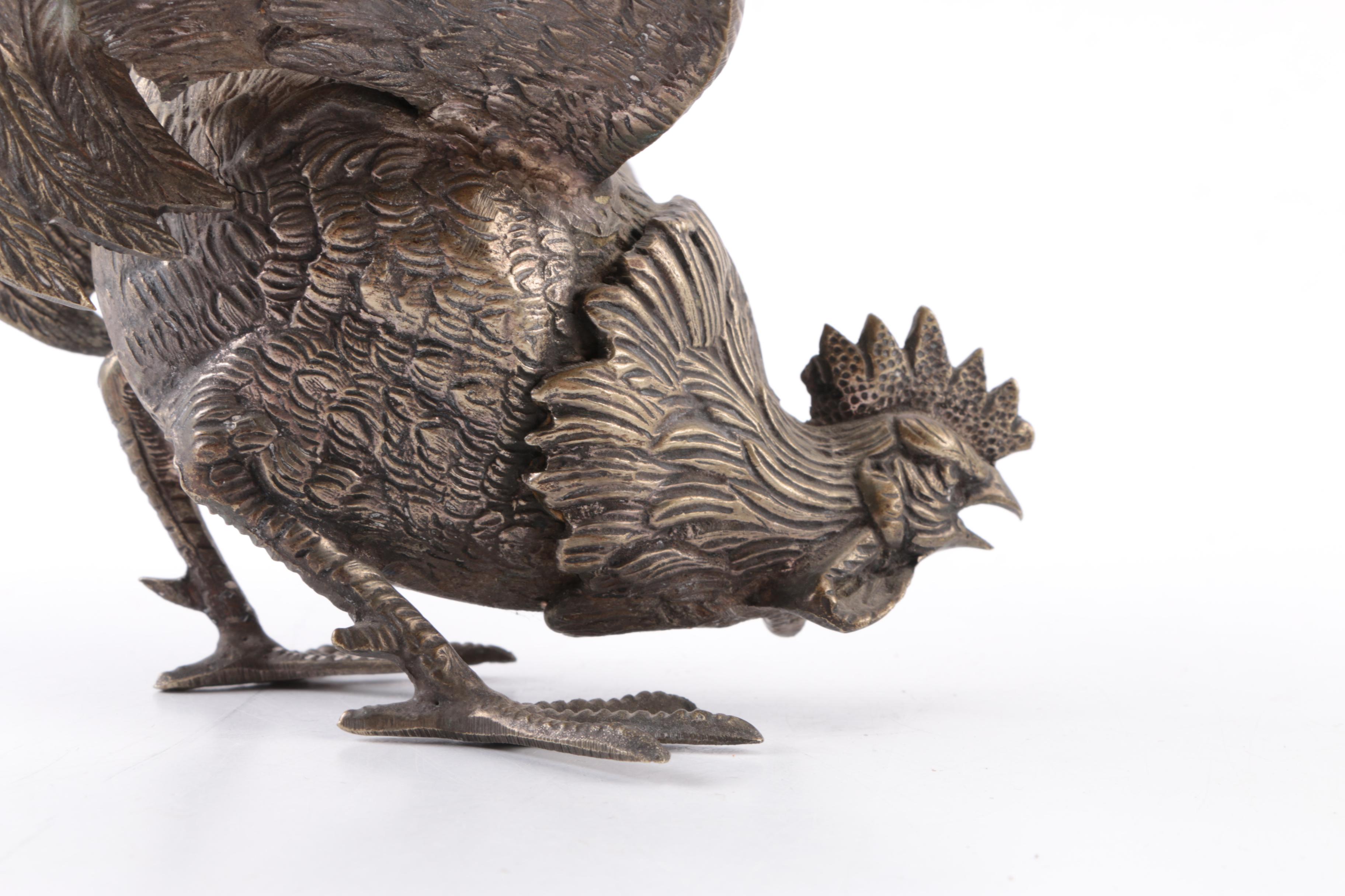 Brass Rooster Figurines
