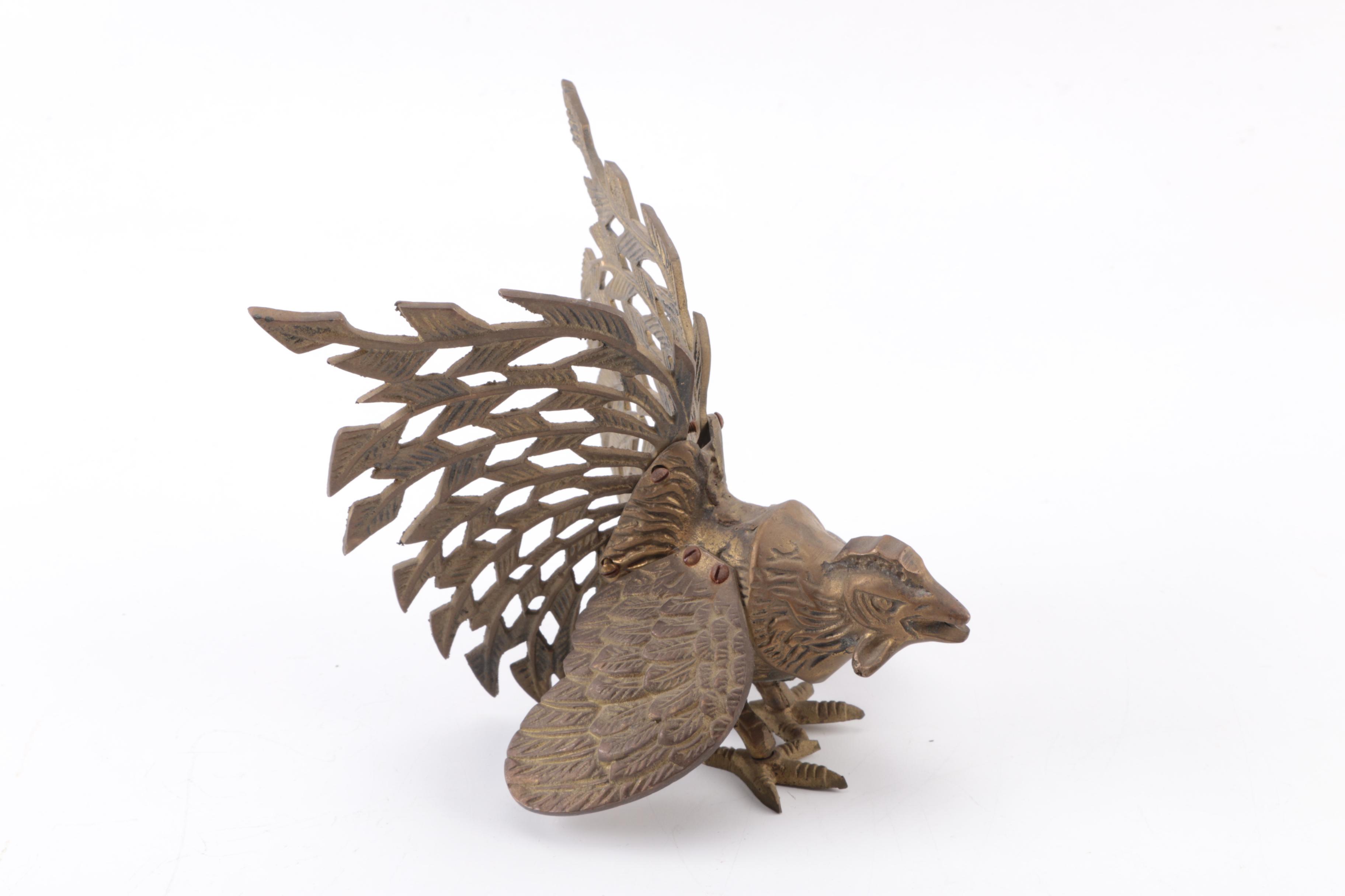 Brass Rooster Figurines