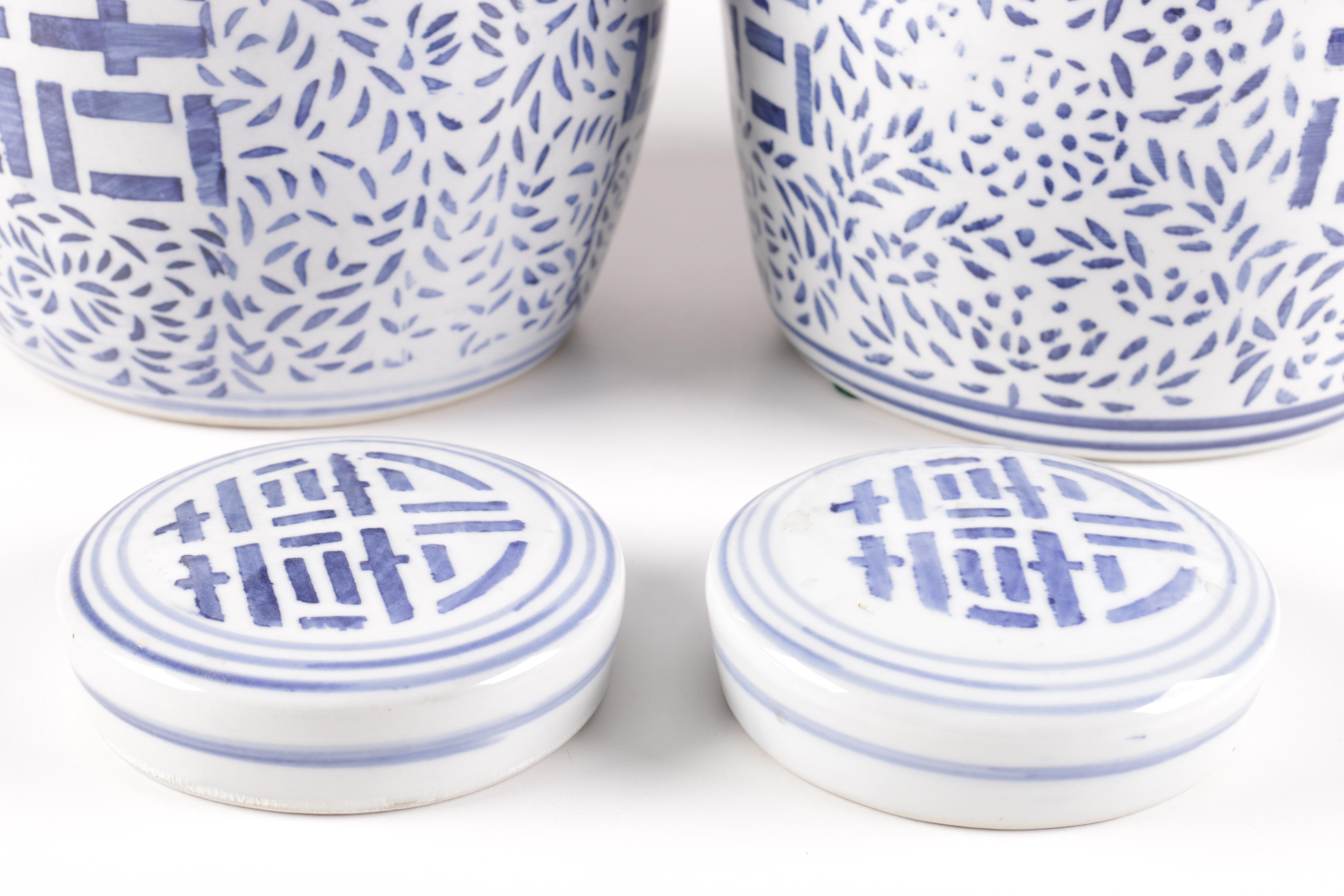 Chinese Blue and White Ginger Jars