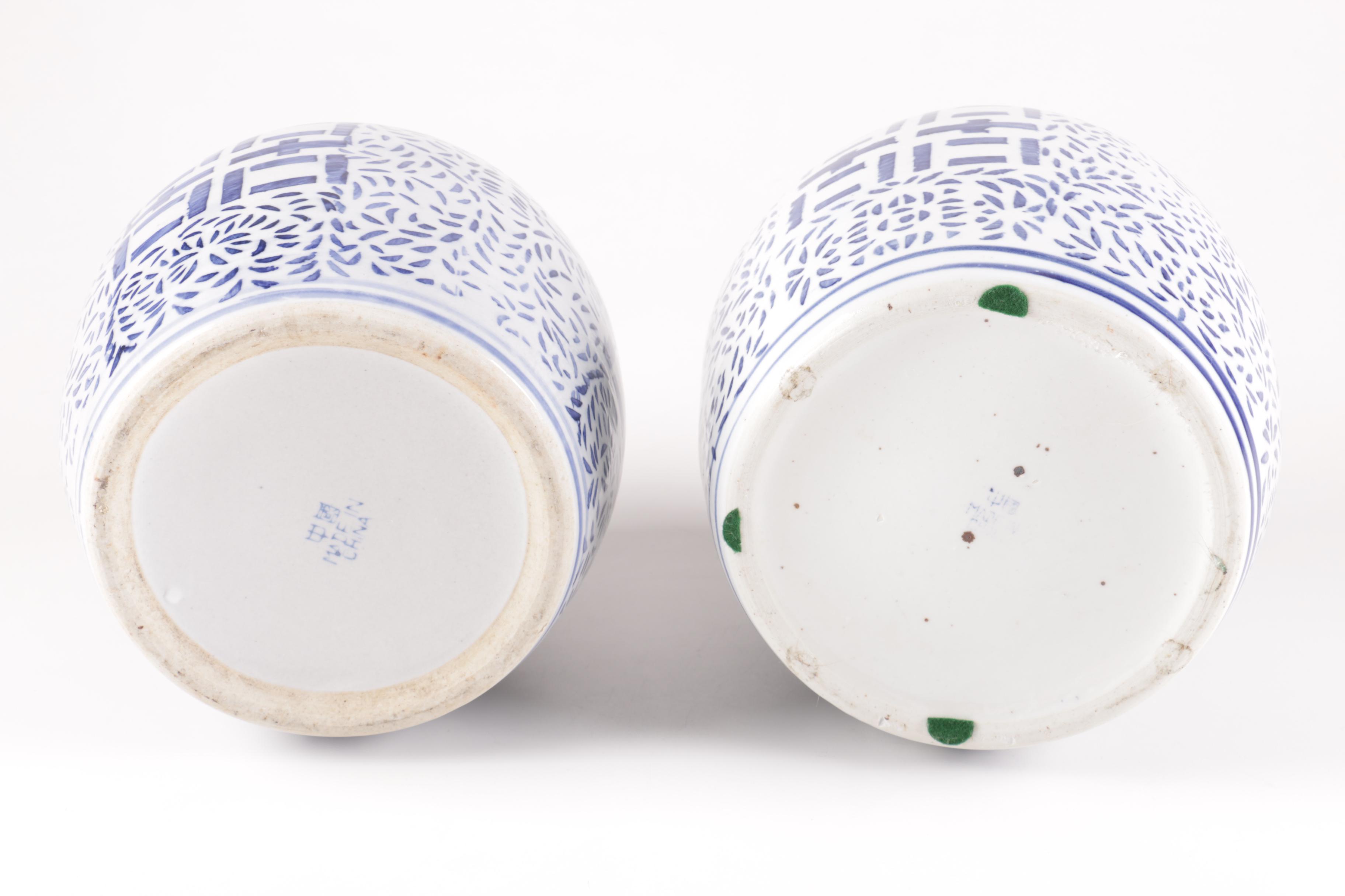 Chinese Blue and White Ginger Jars