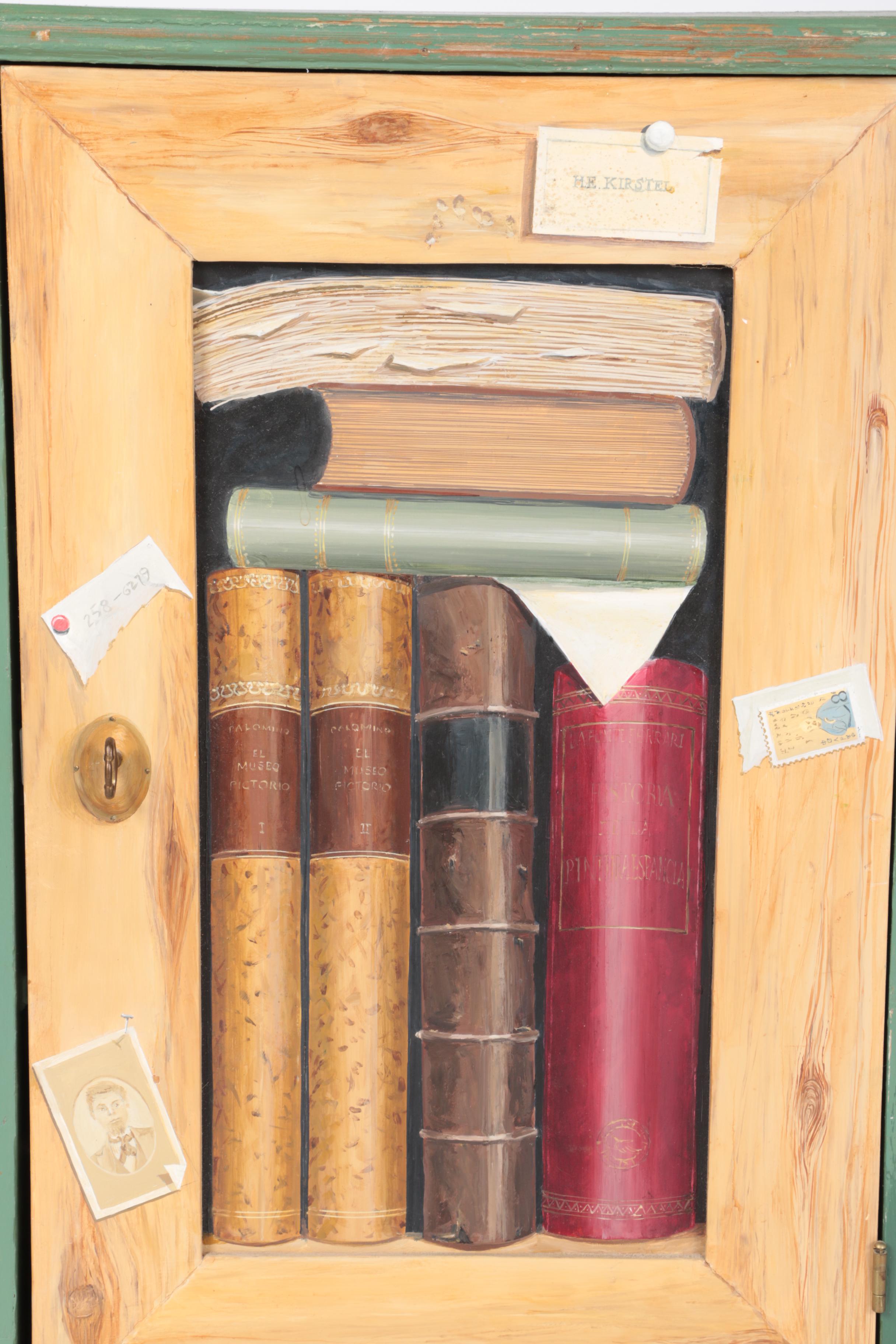 Hand-Painted Trompe L'oeil Wall Cabinet