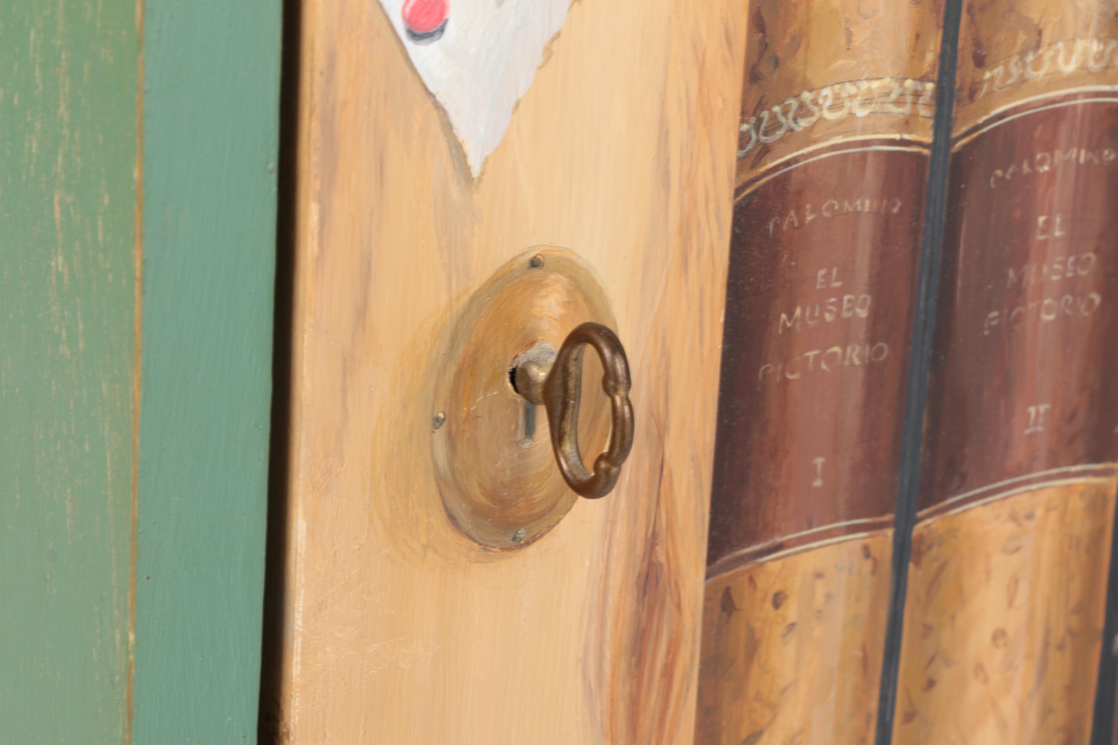 Hand-Painted Trompe L'oeil Wall Cabinet