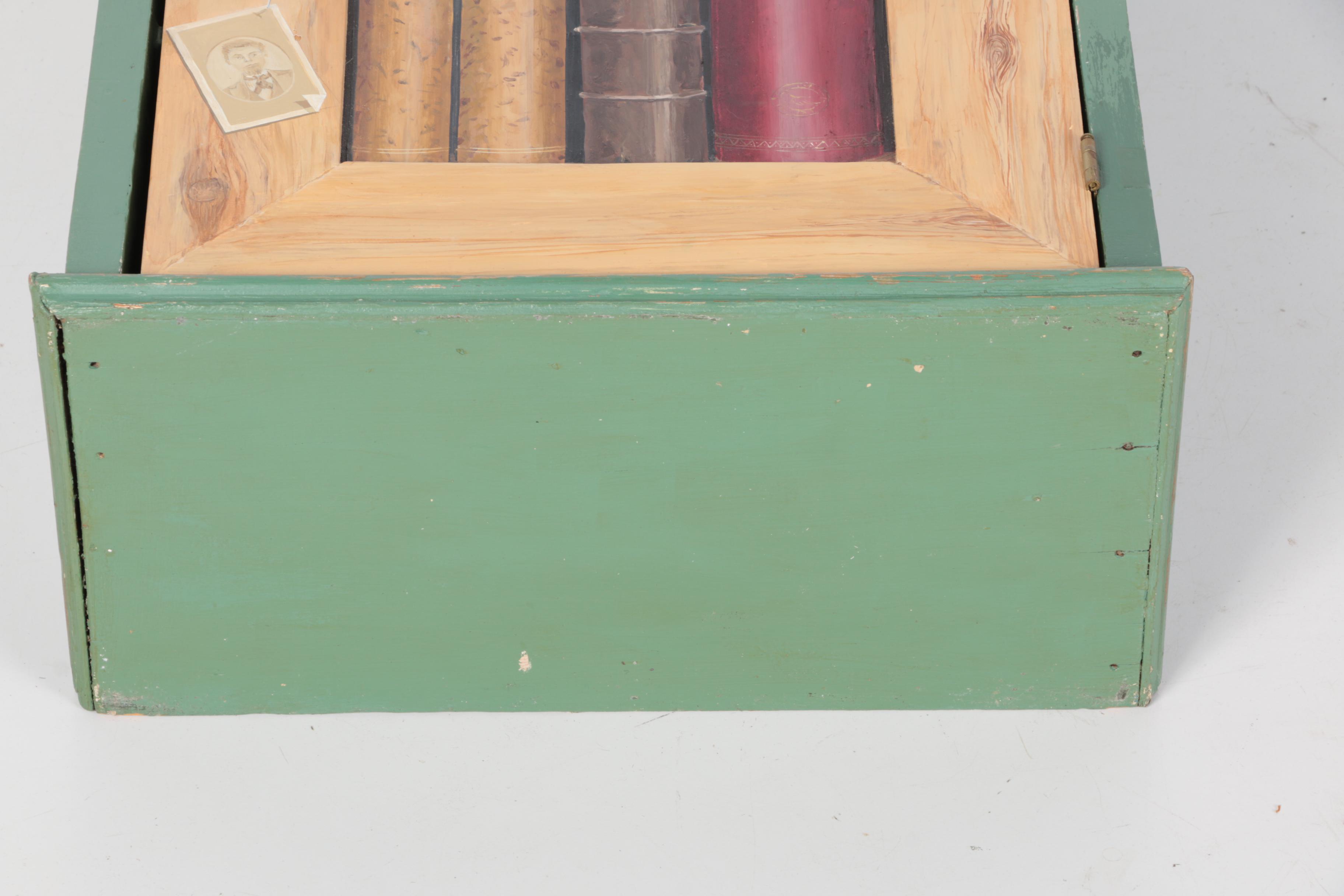 Hand-Painted Trompe L'oeil Wall Cabinet