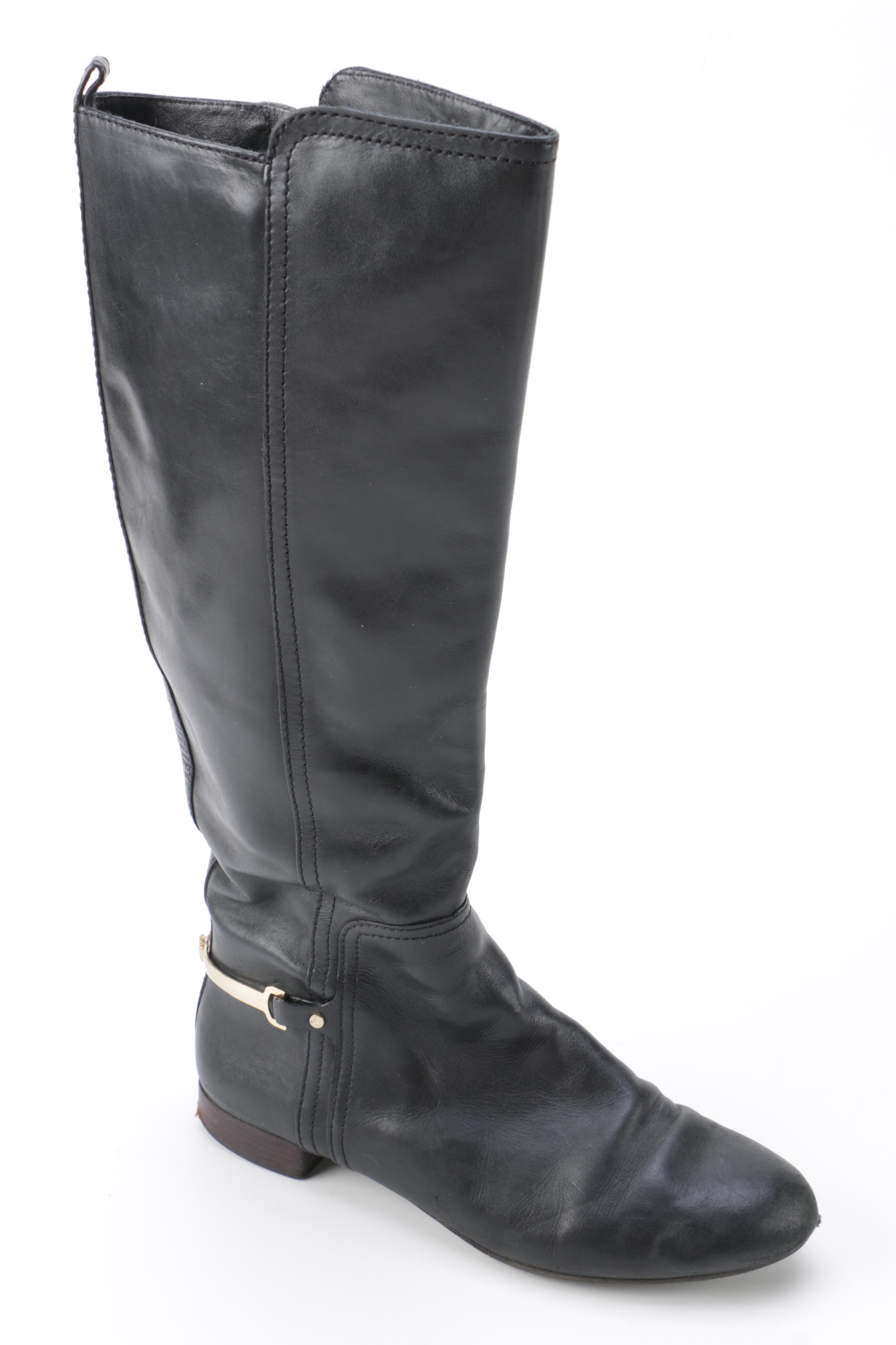 Black Leather Tory Burch Boots