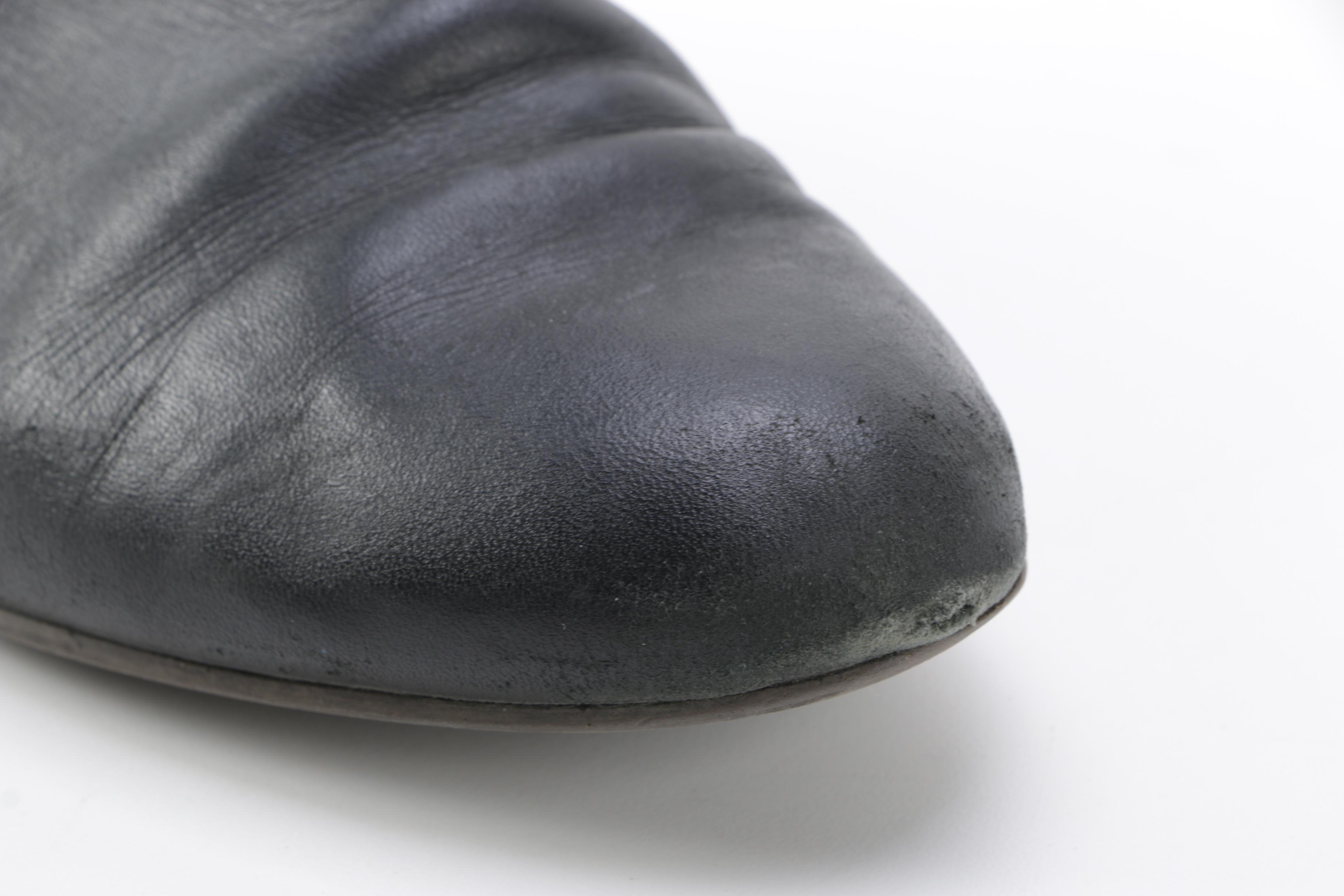 Black Leather Tory Burch Boots