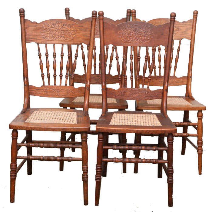 Oak Dining Chairs with Cane Seats