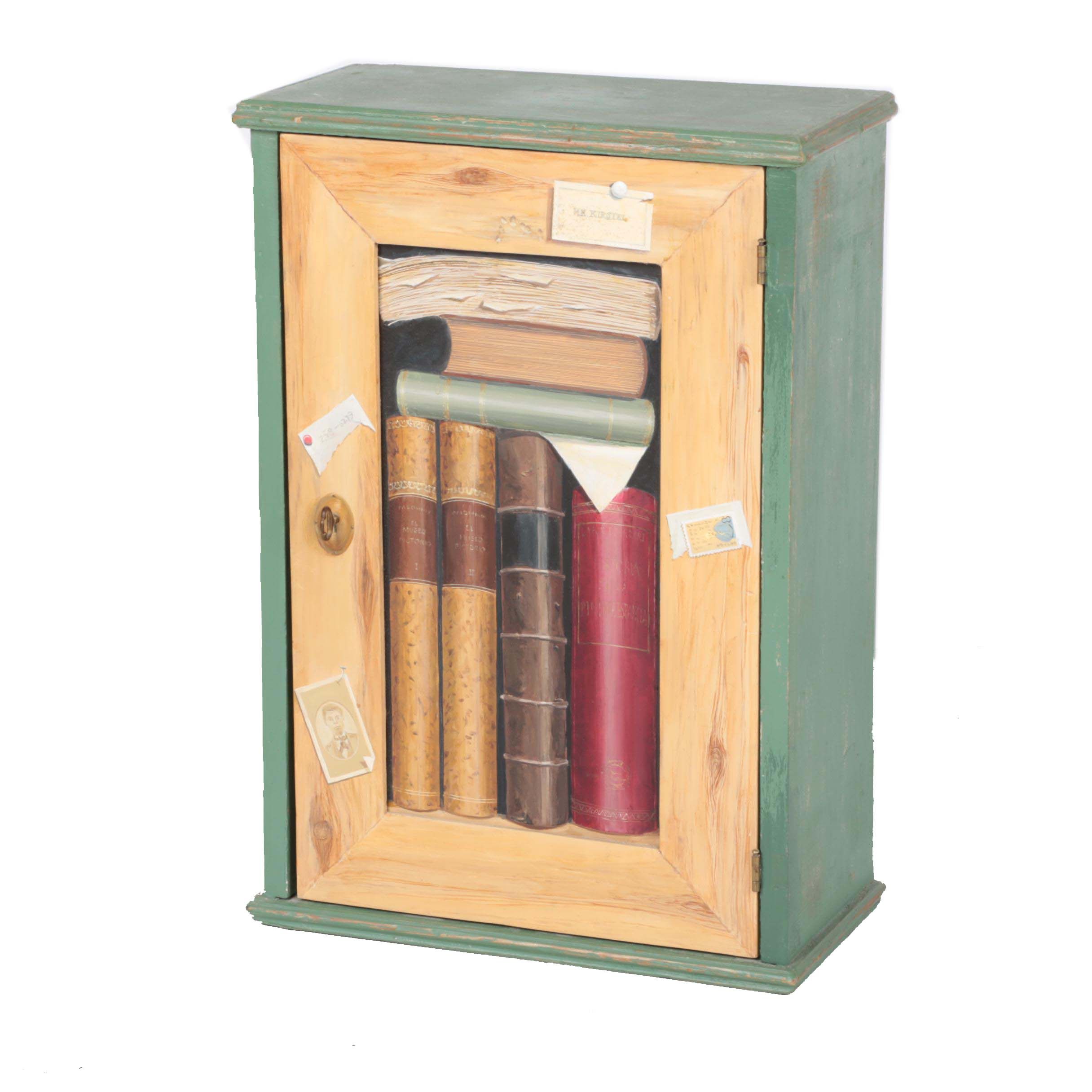 Hand-Painted Trompe L'oeil Wall Cabinet