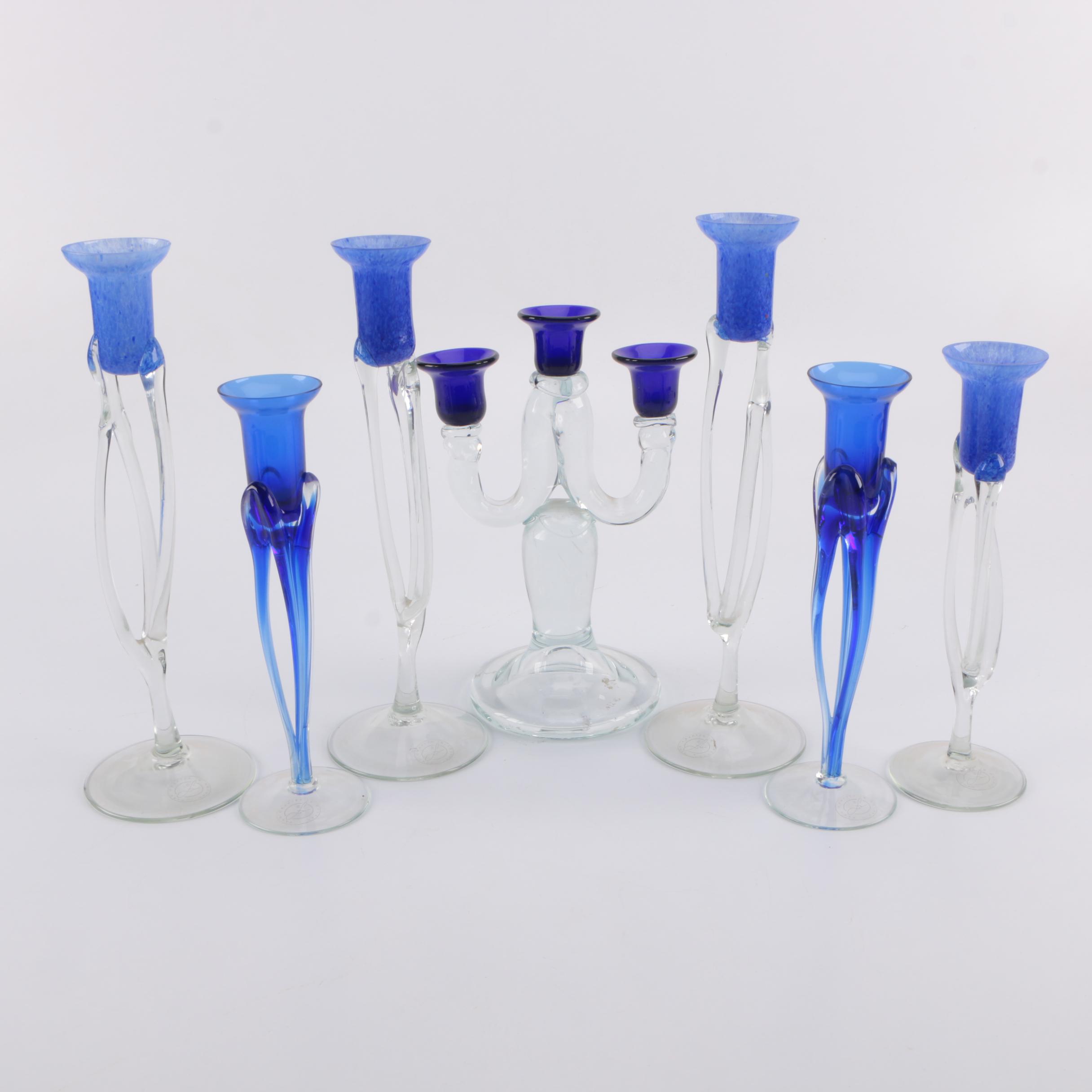 Polish Glass Candleholders