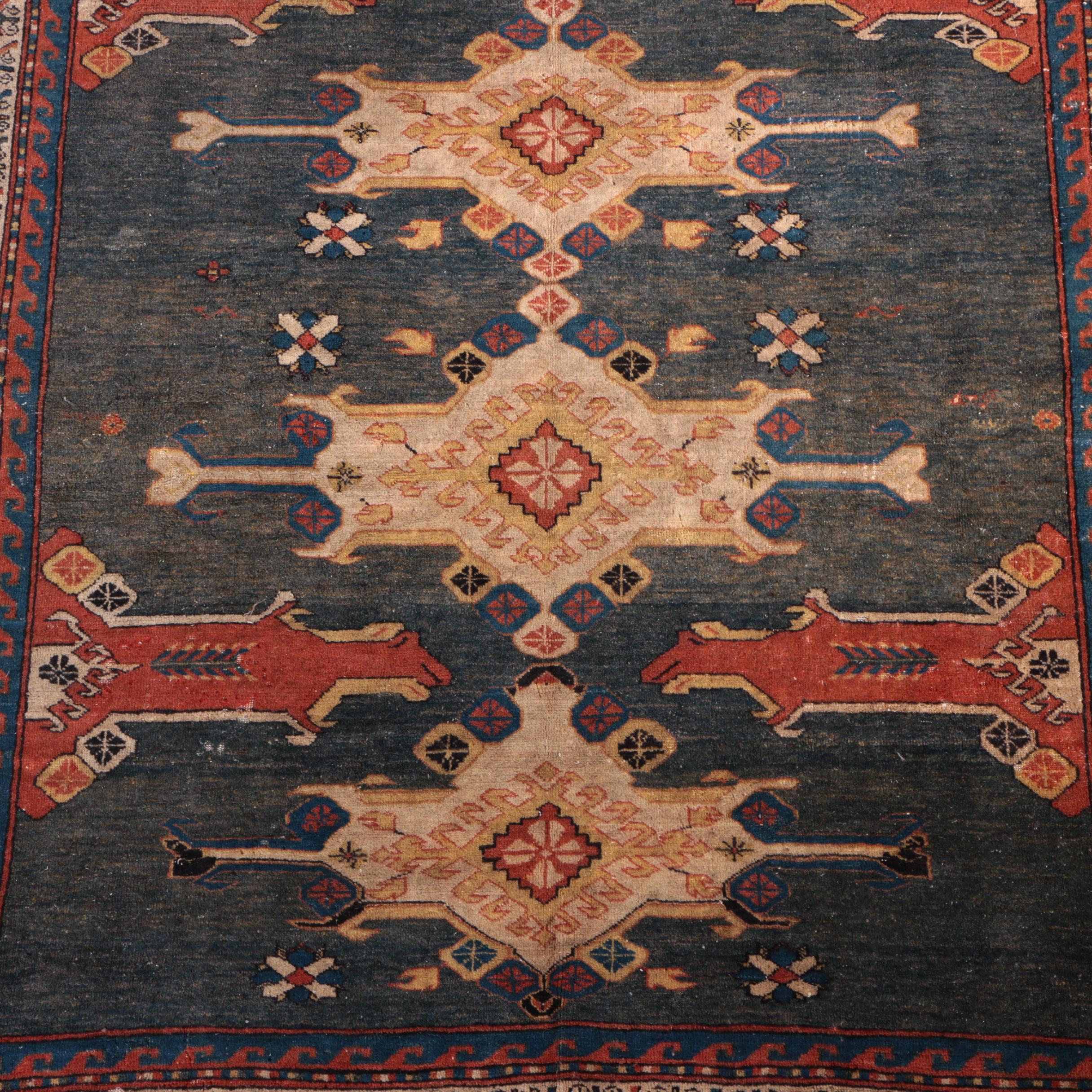 Hand Knotted Kazak Wool Area Rug