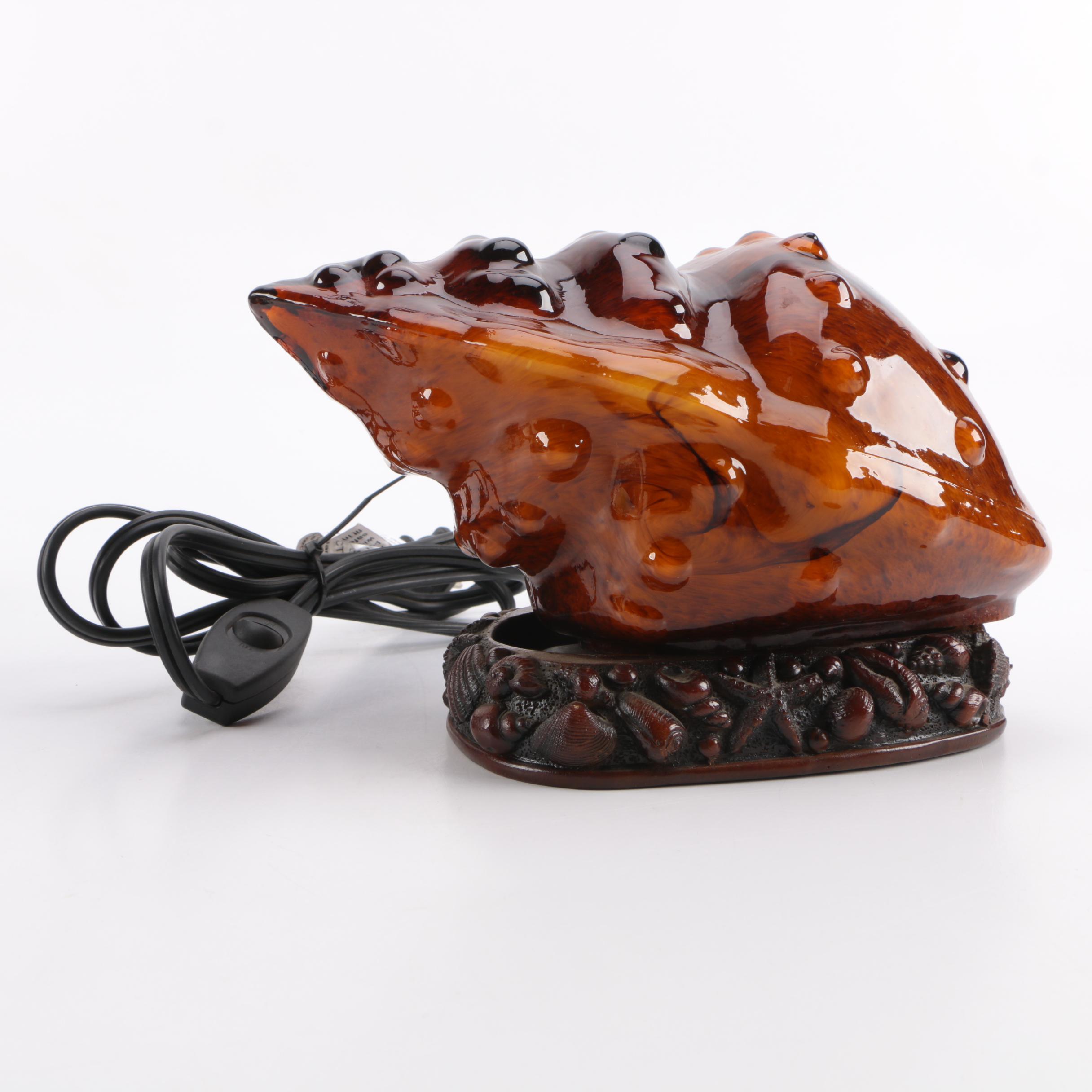 Shell Shaped Glass Accent Lamp