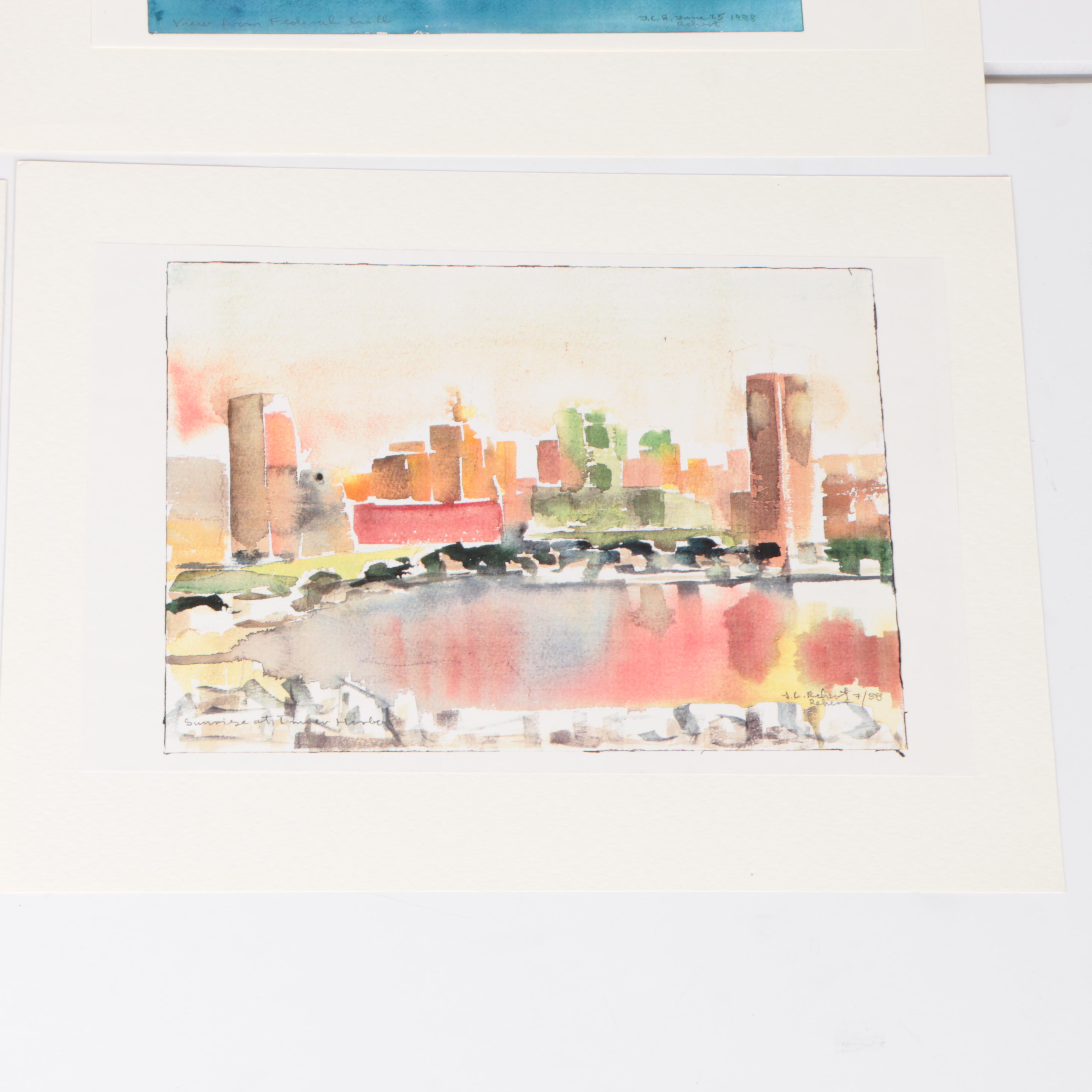 Giclee Prints on Paper After Ingrid Cromel Rehert's "Moods of Baltimore"
