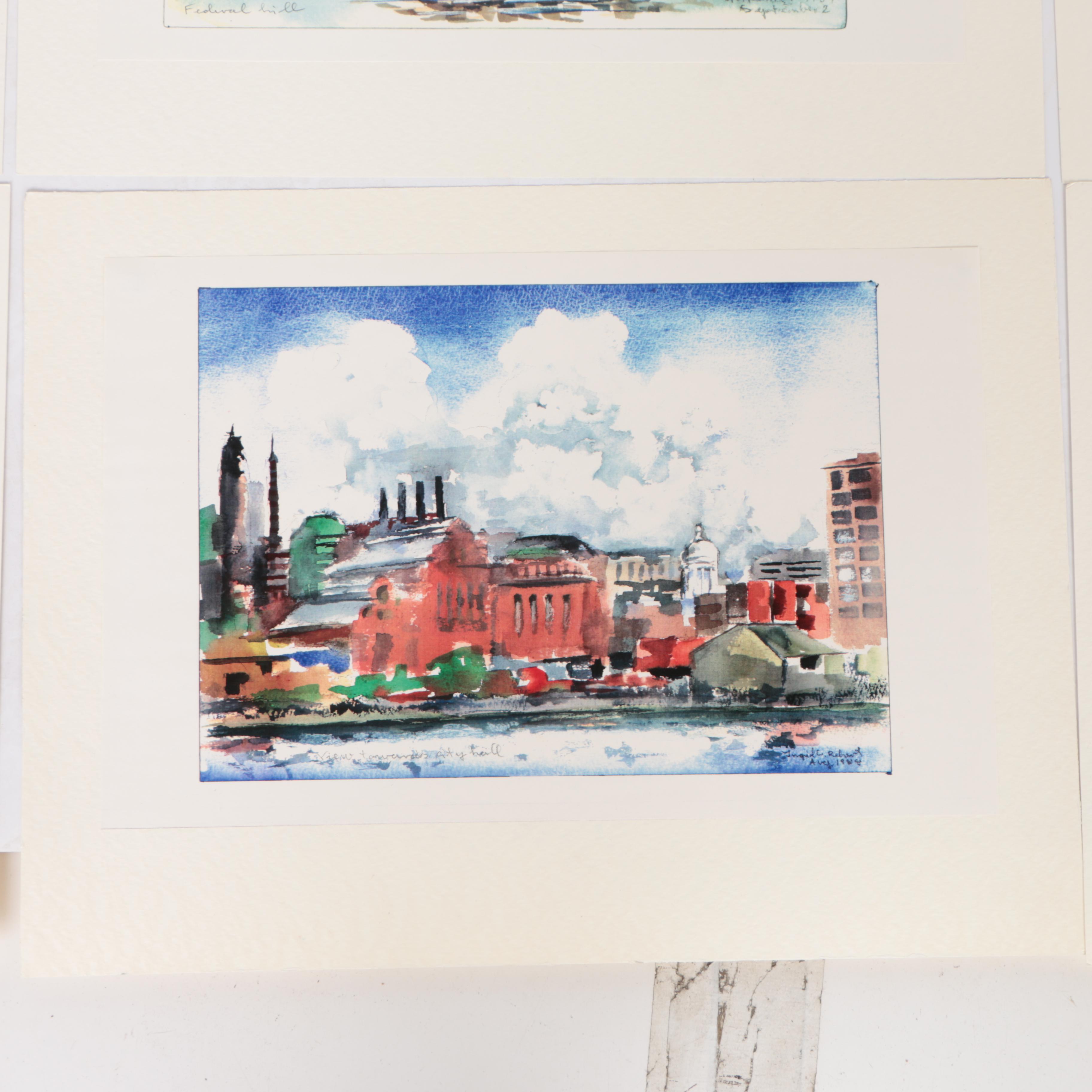 Giclee Prints on Paper After Ingrid Cromel Rehert's "Moods of Baltimore"