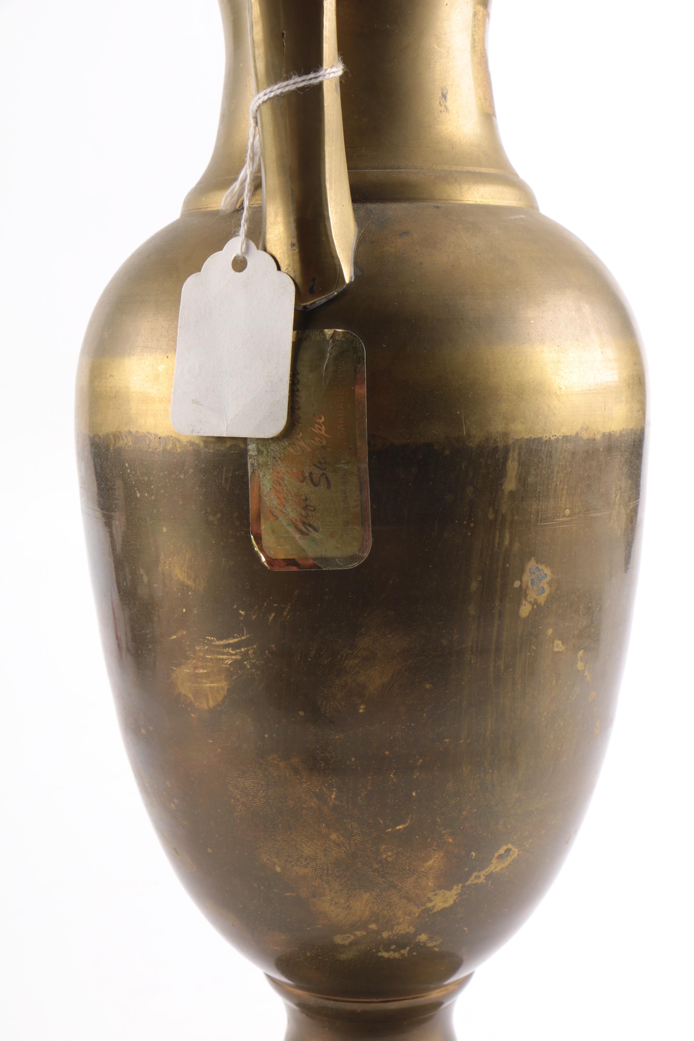 Gold Tone Metal Vase