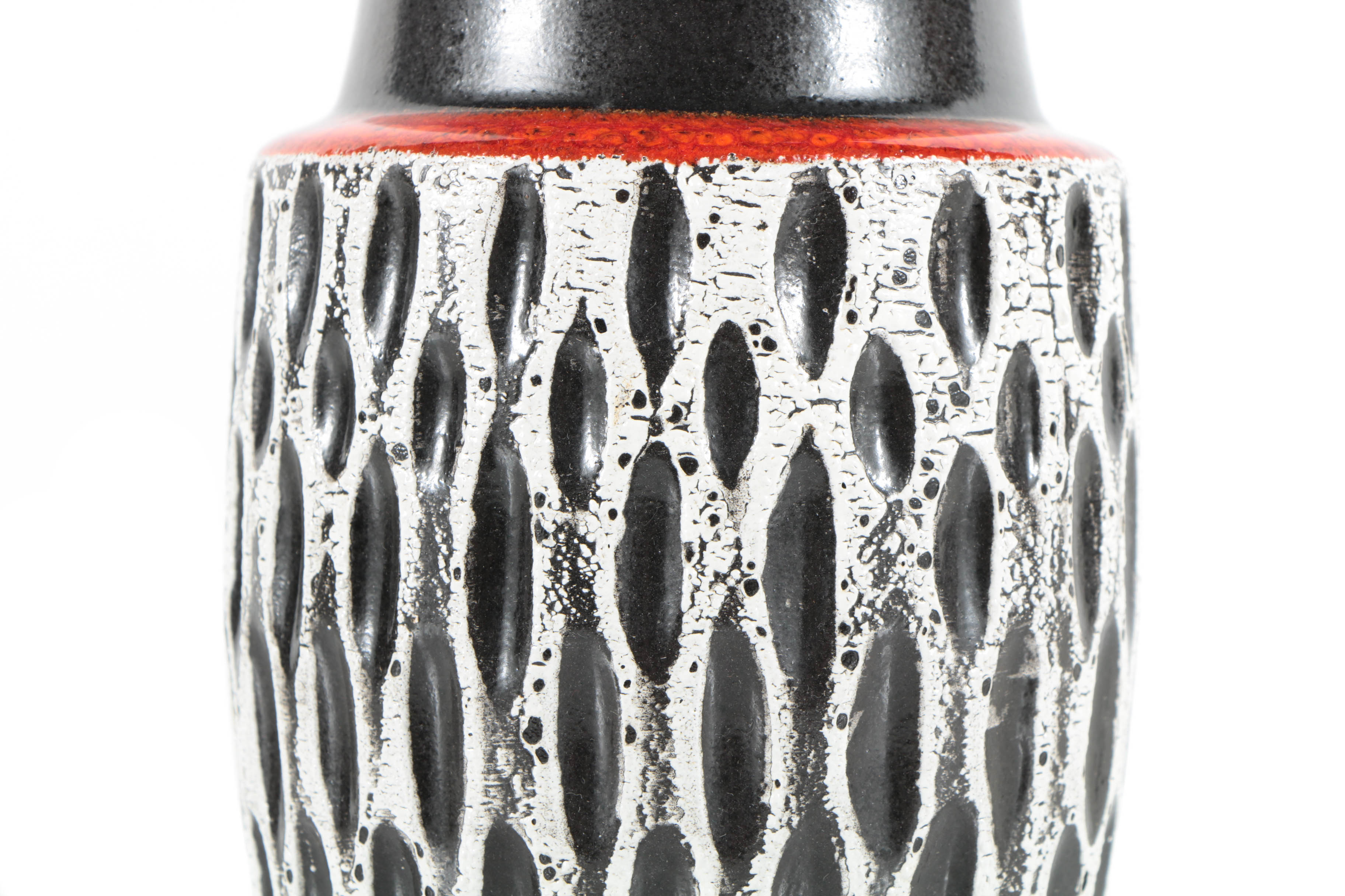 Scheurich Fat Lava Vase with Incised Pattern