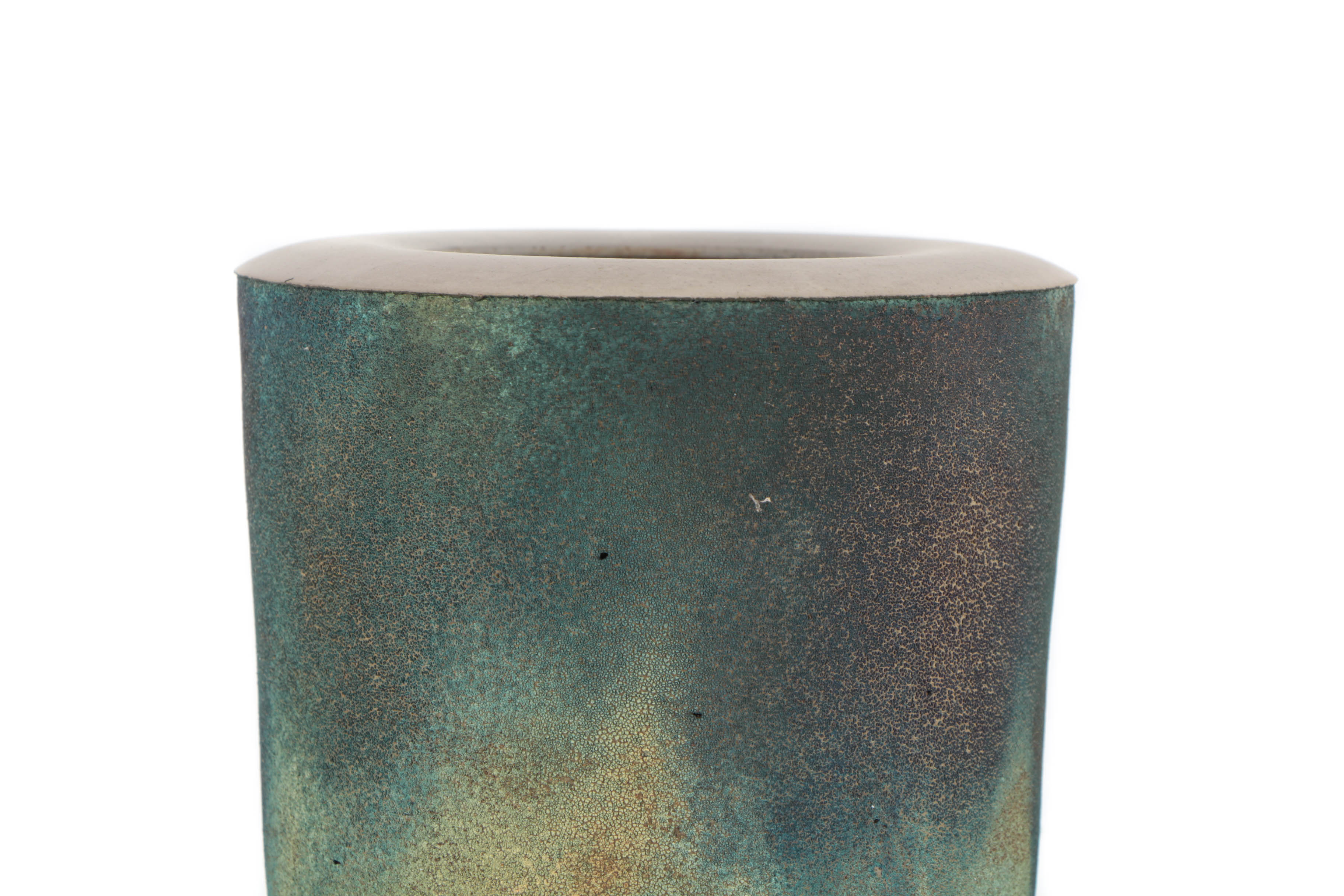 Hand Thrown Stoneware Raku Fired Ceramic Vase