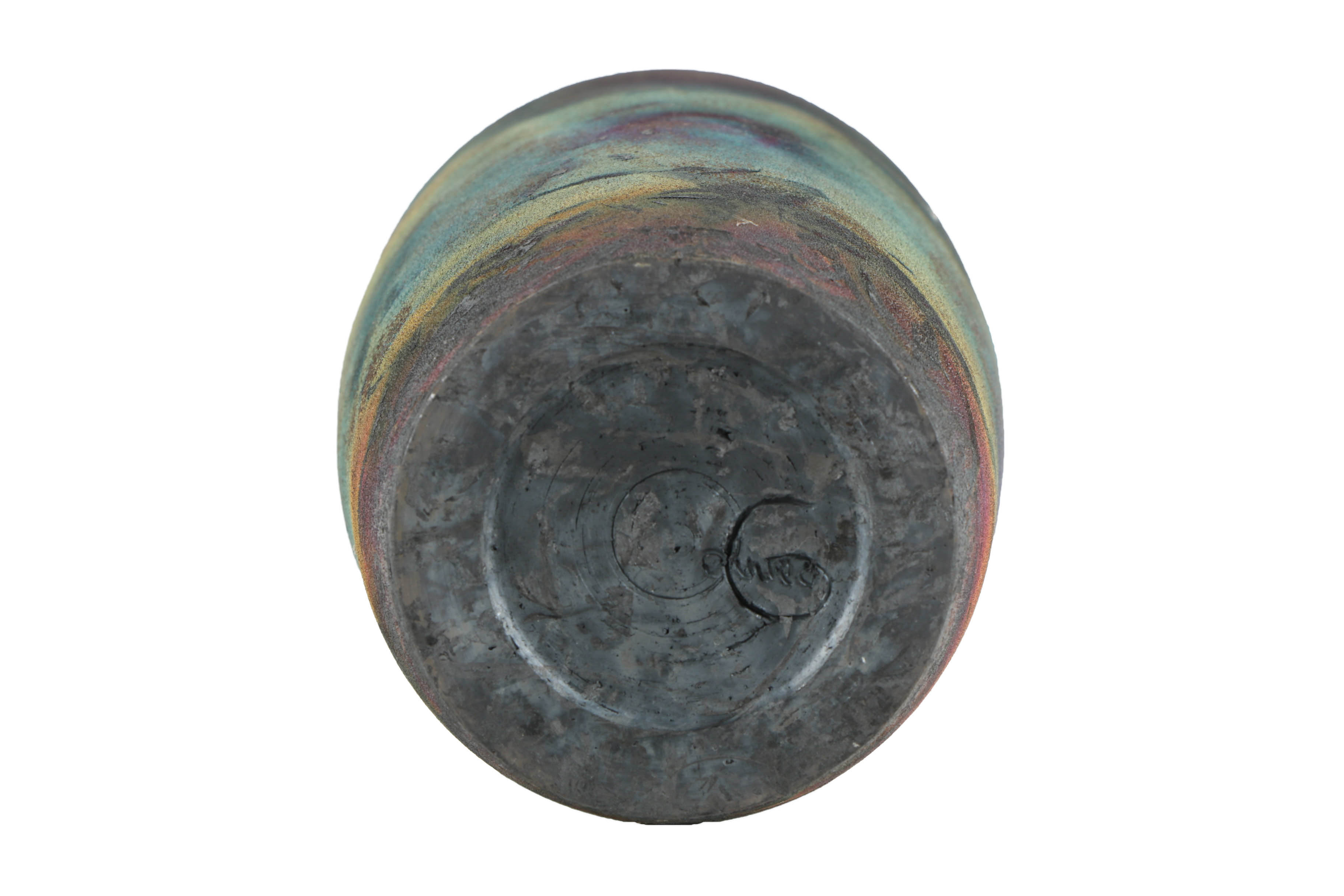 Hand Thrown Stoneware Raku Fired Ceramic Vase