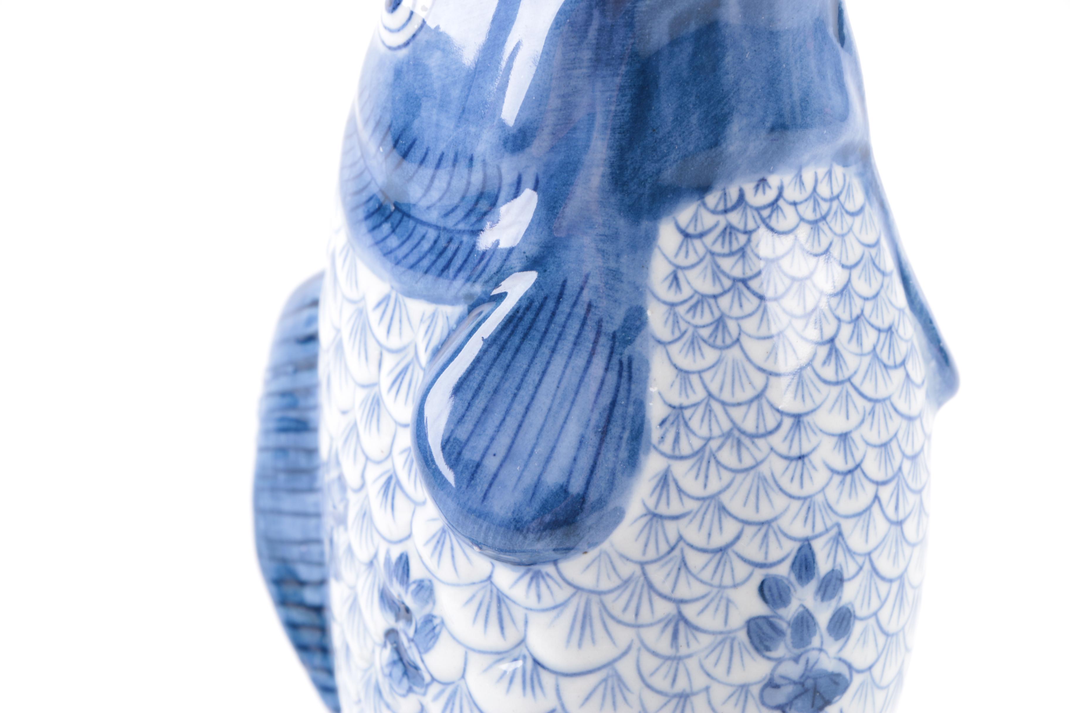Chinese Blue and White Ceramic Fish Vase