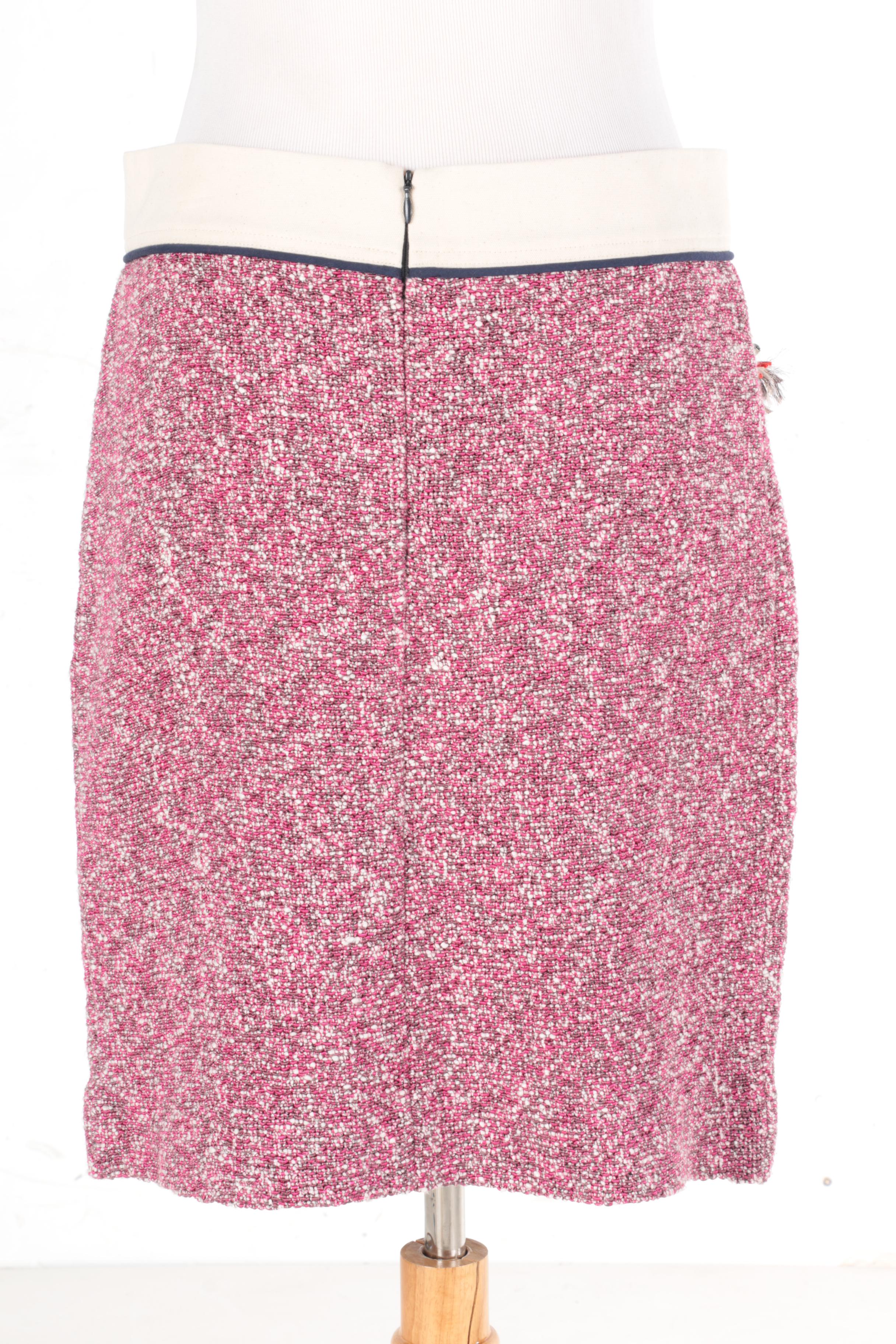 Tory Burch Tweed and Canvas Skirt