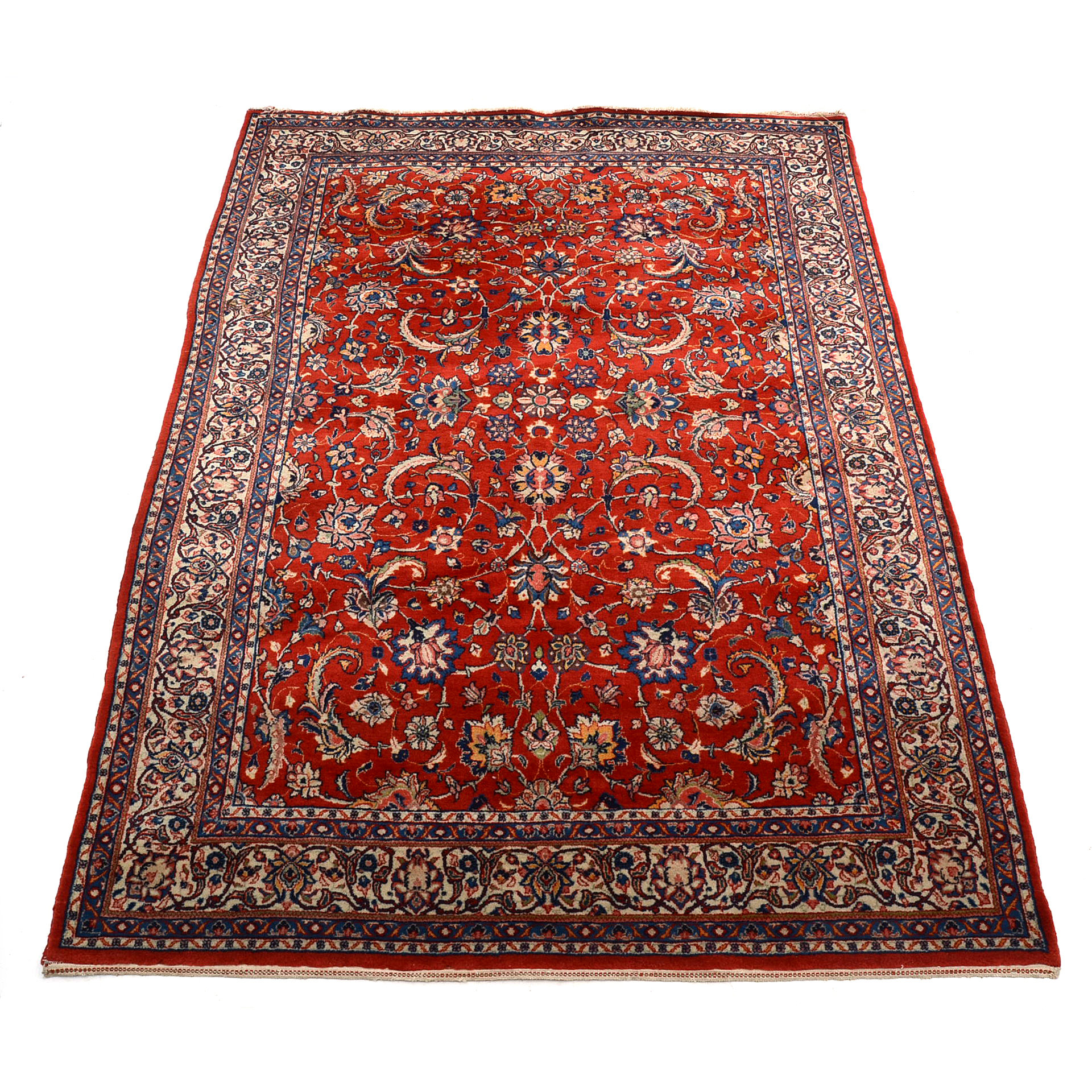 Hand Knotted Mashhad Wool Area Rug