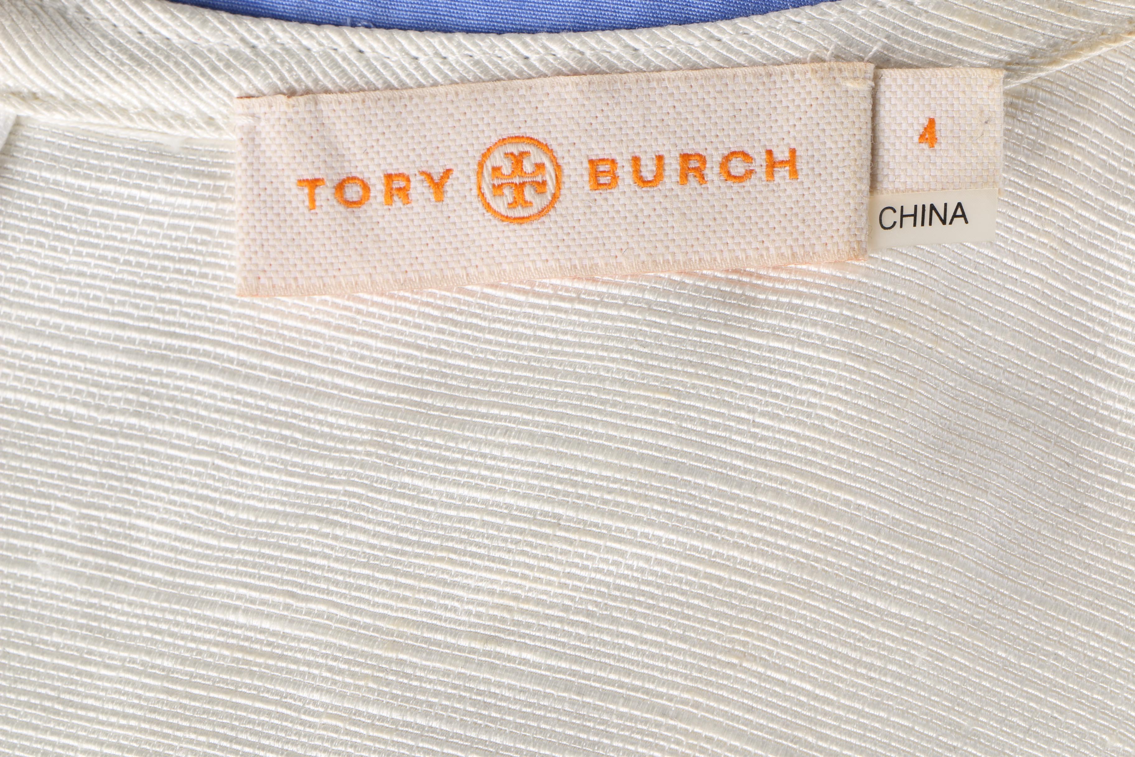 Linen Silk Blend Tory Burch Floral Top