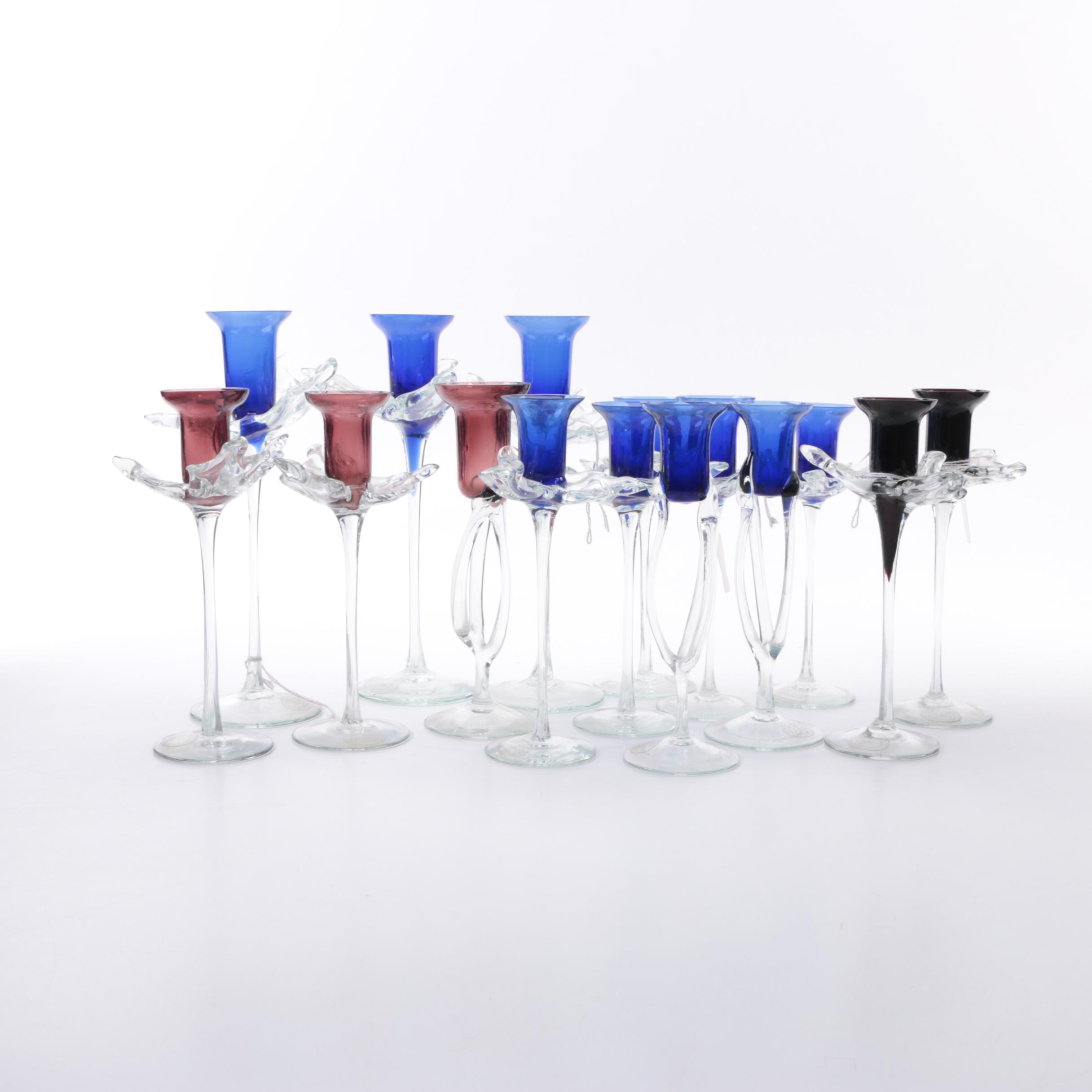 Collection of Glass Candle Holders