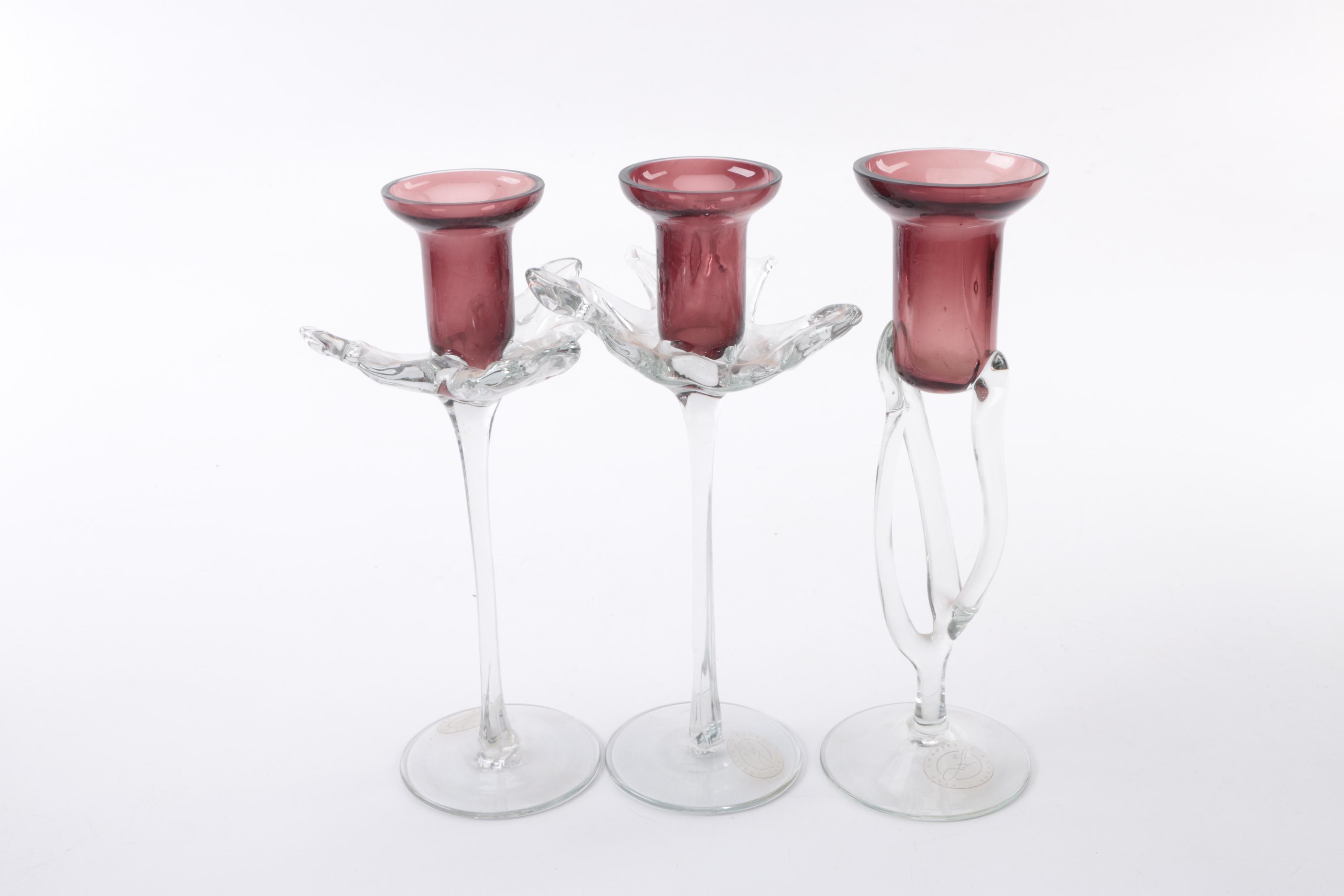 Collection of Glass Candle Holders