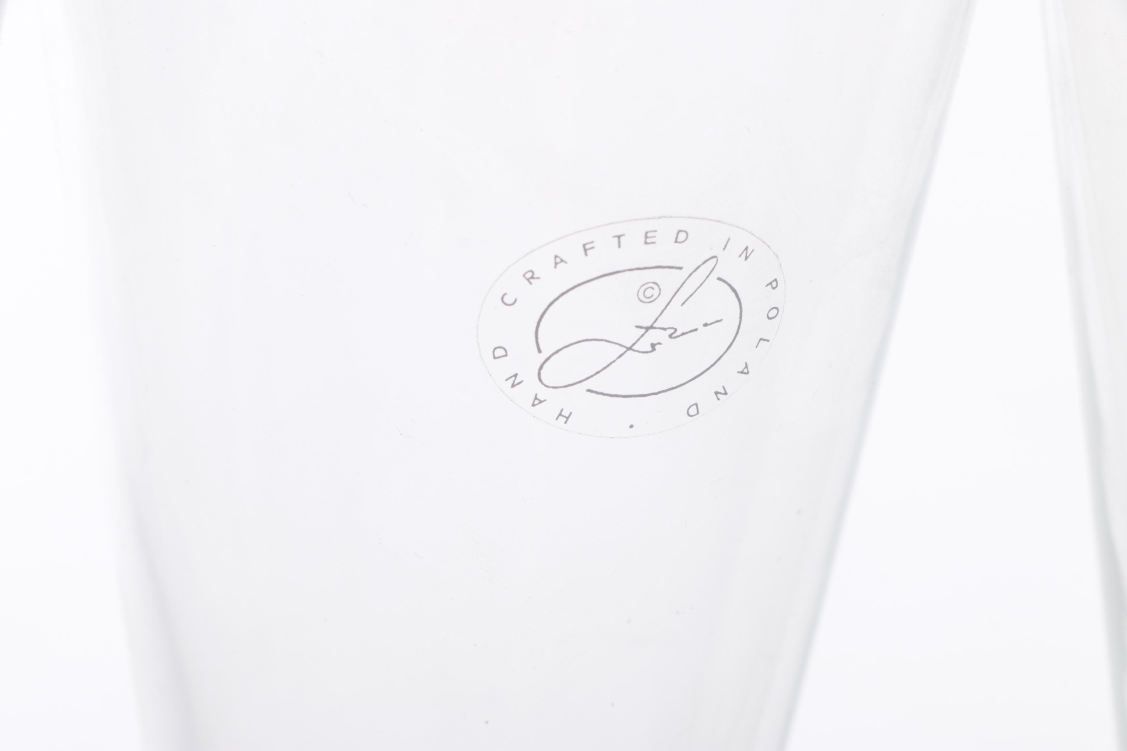 Set of Four Polish Hand Blown Plisner Glasses