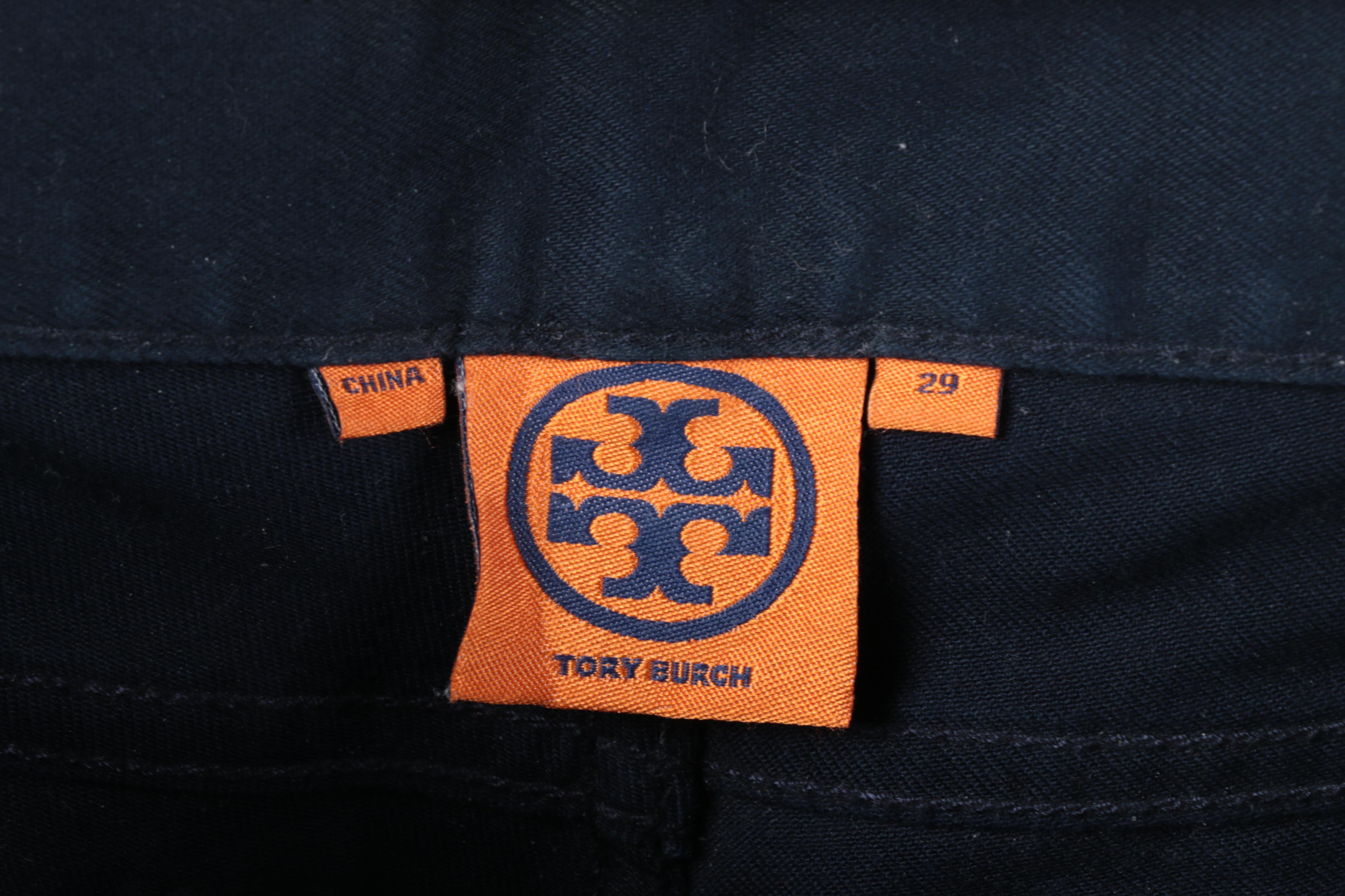 Tory Burch Izzy Zip Ankle Skinny Jeans and Canvas Bag