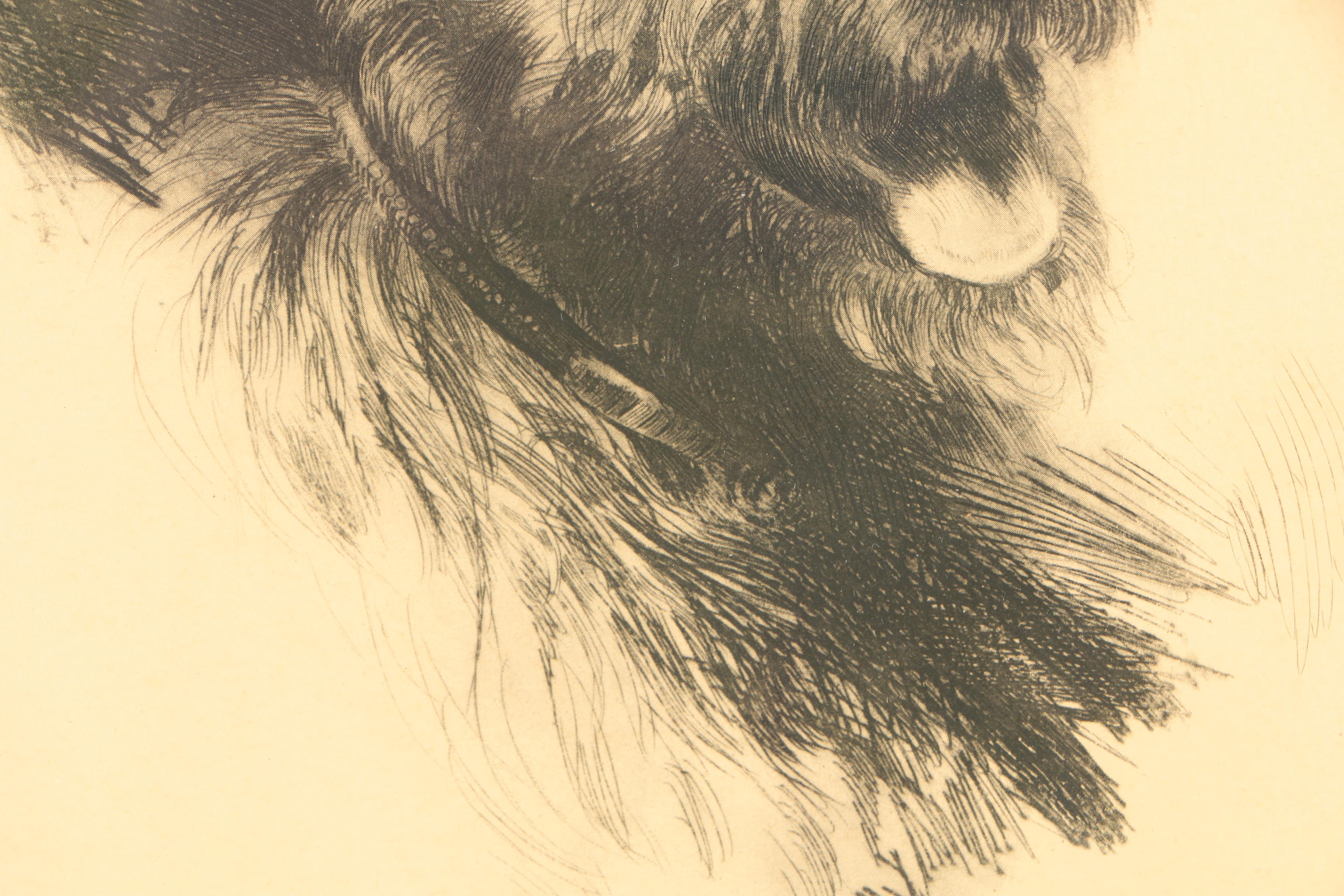 Frank Farkas Etching "Here Rover!"