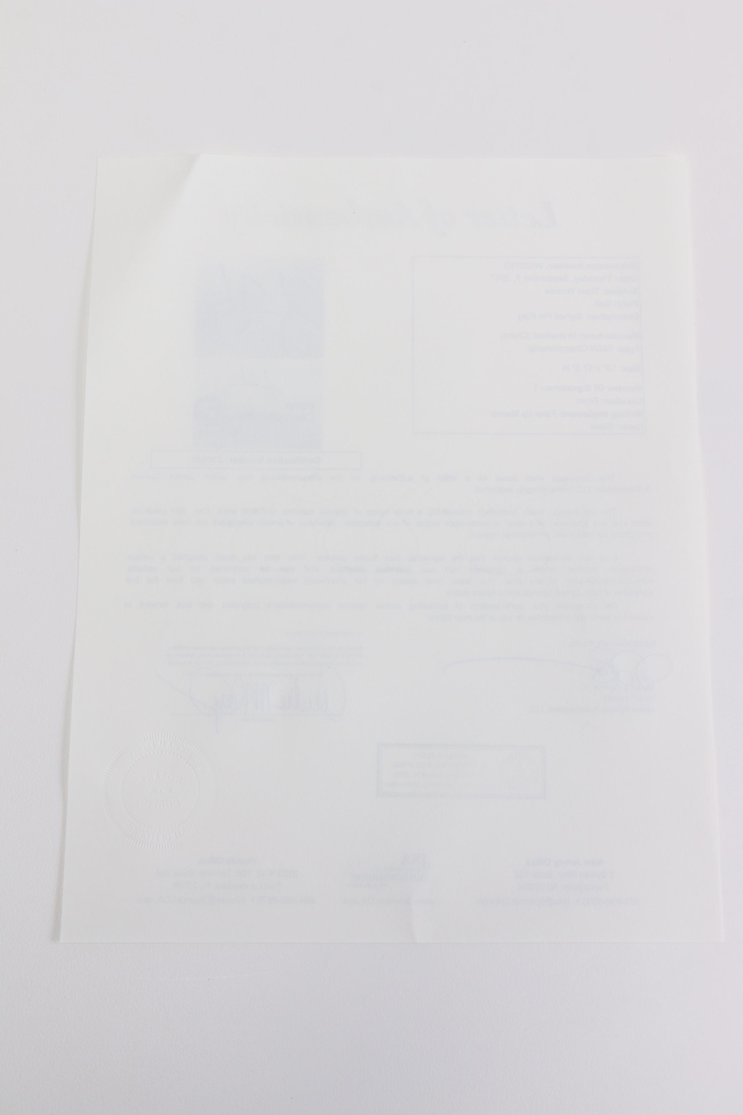 Tiger Woods Signed BMW Championship Flag