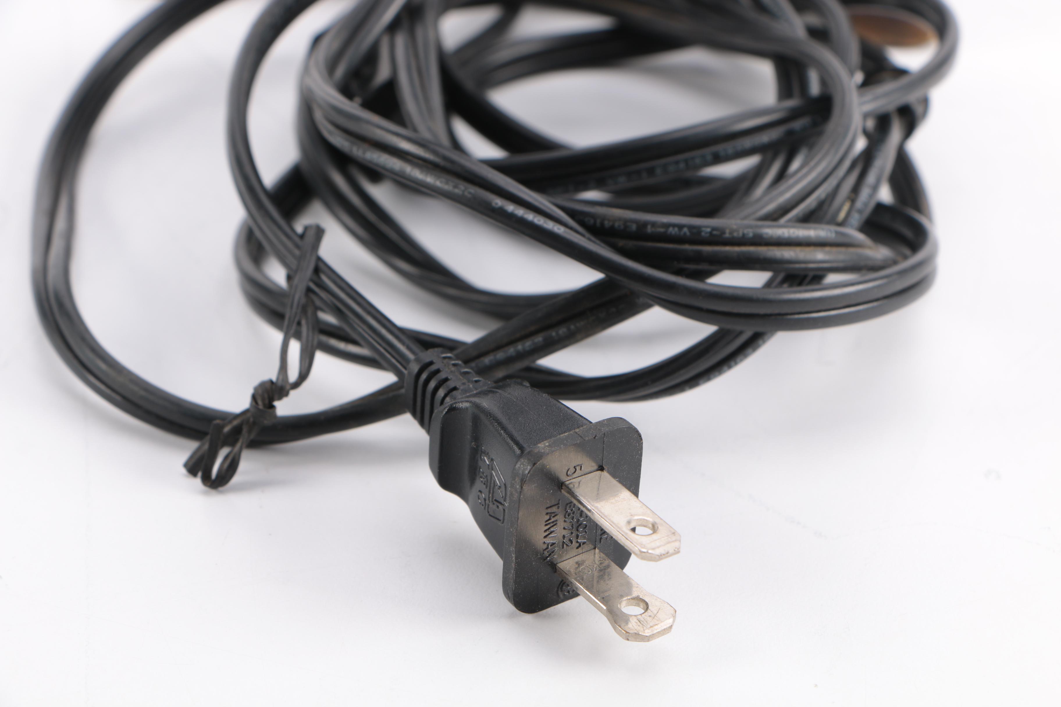 Art Nouveau Figural Woman Lamp with Red Shade