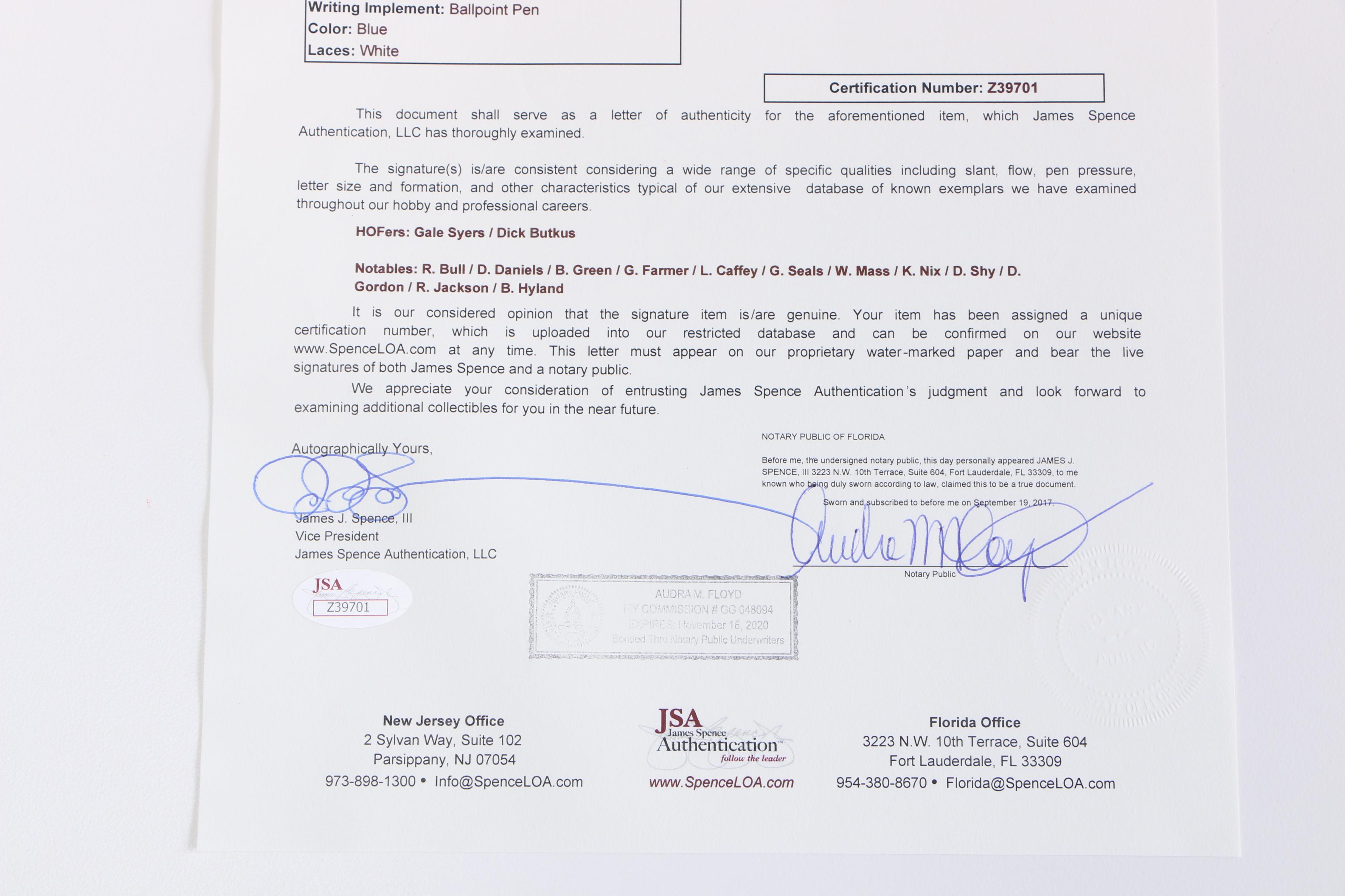 1970 Chicago Bears Signed Football