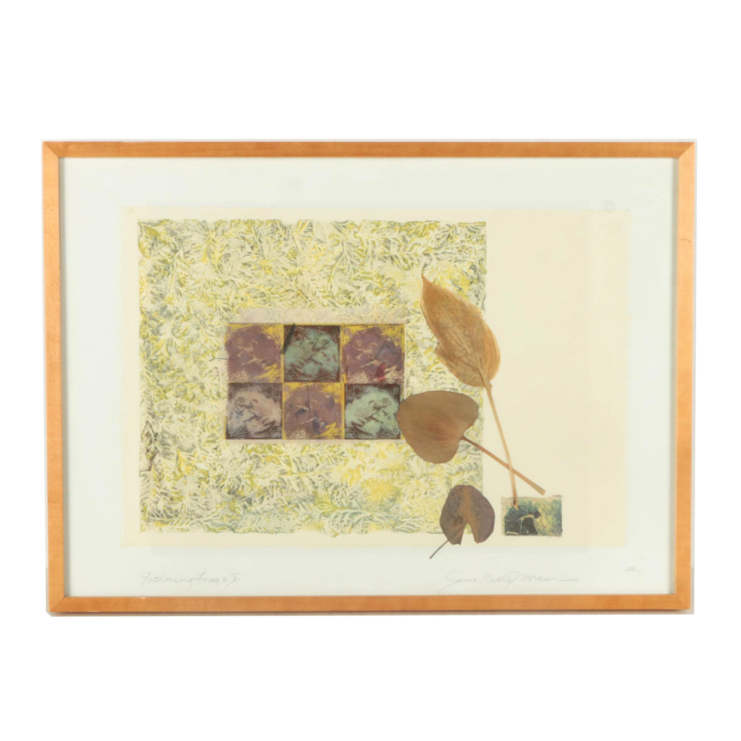 Jane Kelly Morais Mixed Media on Paper "Gathering Frogs"