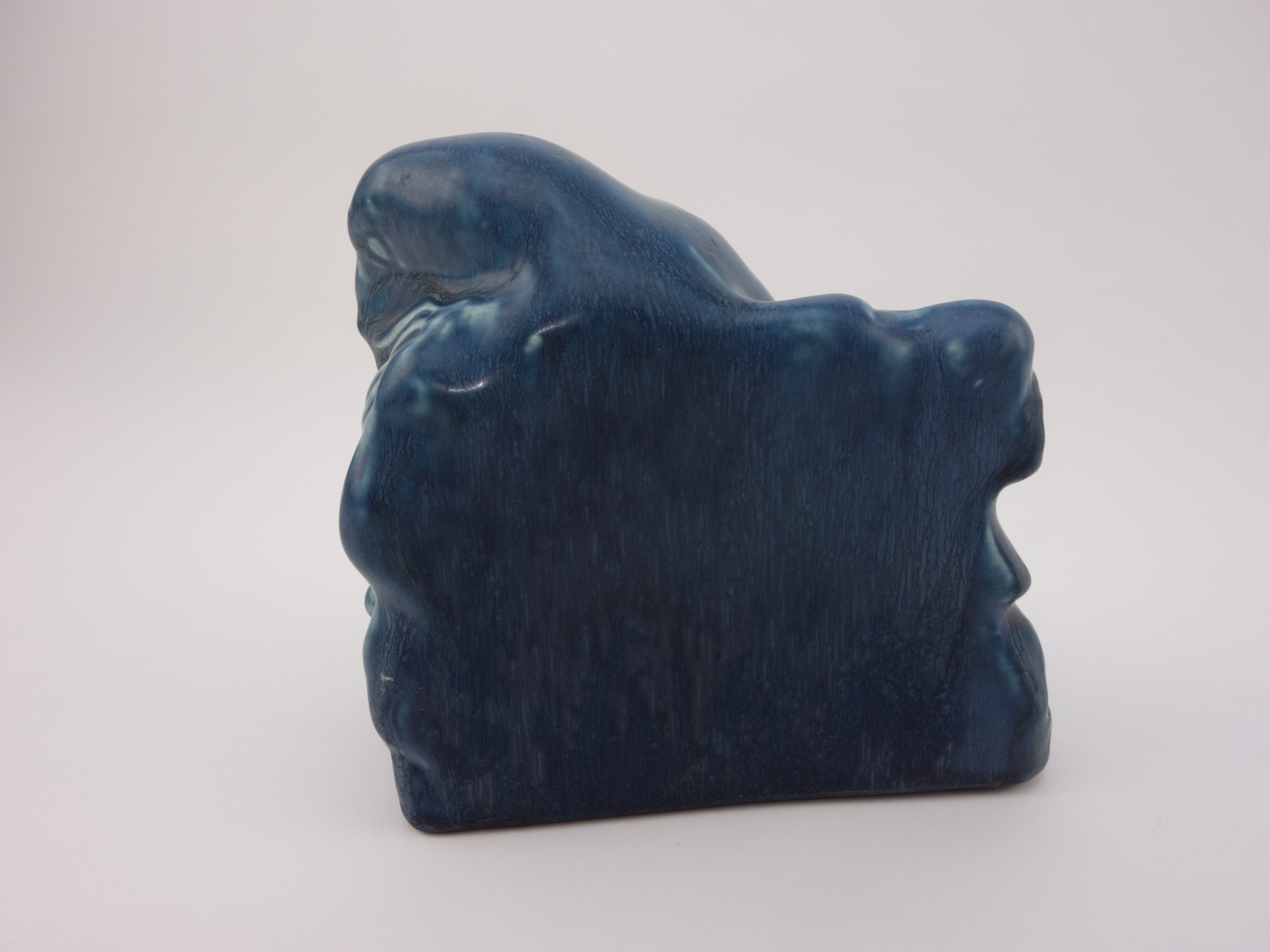 1922 Rookwood "Rook" Art Pottery Blue Bookends