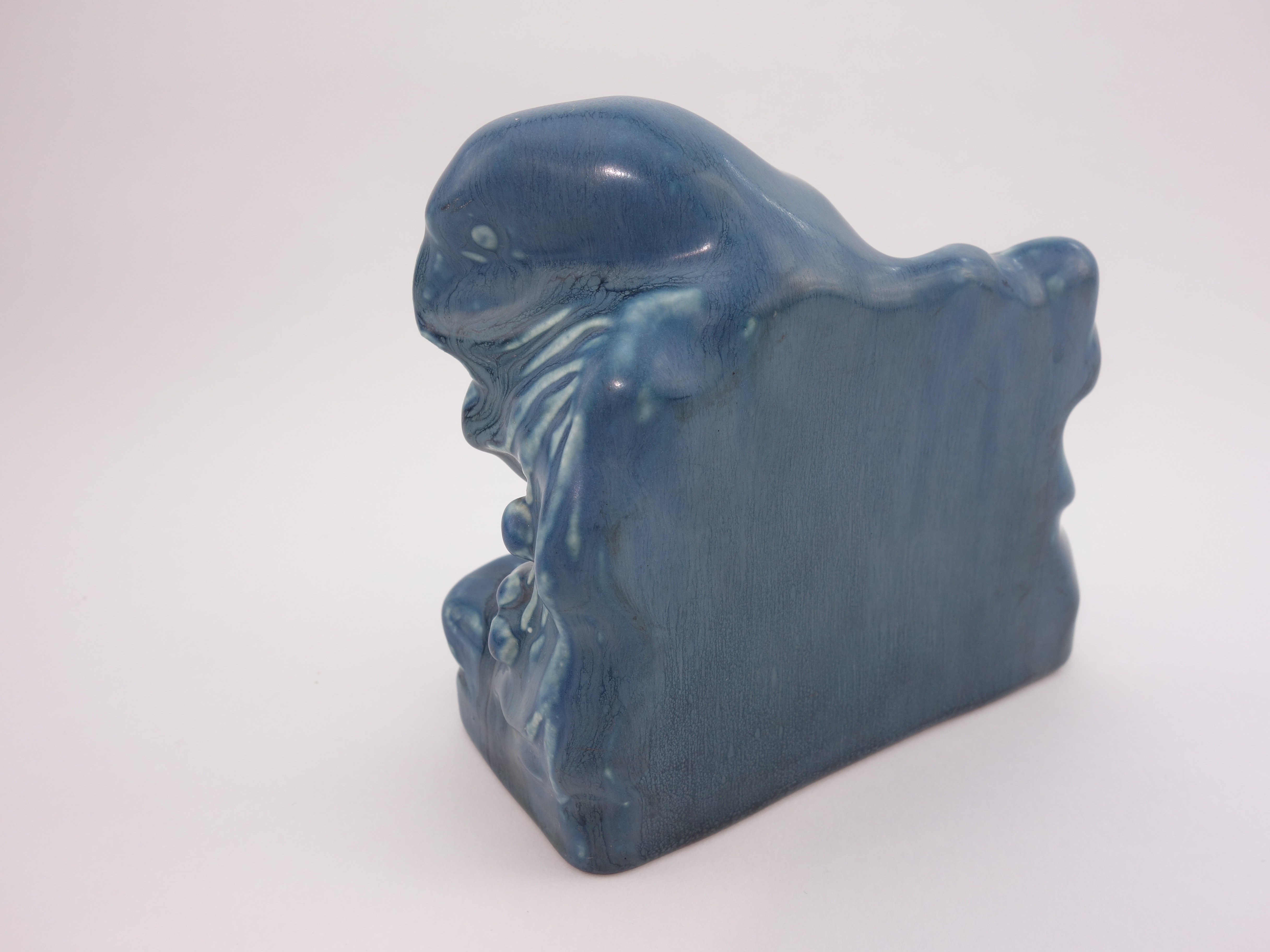 1922 Rookwood "Rook" Art Pottery Blue Bookends