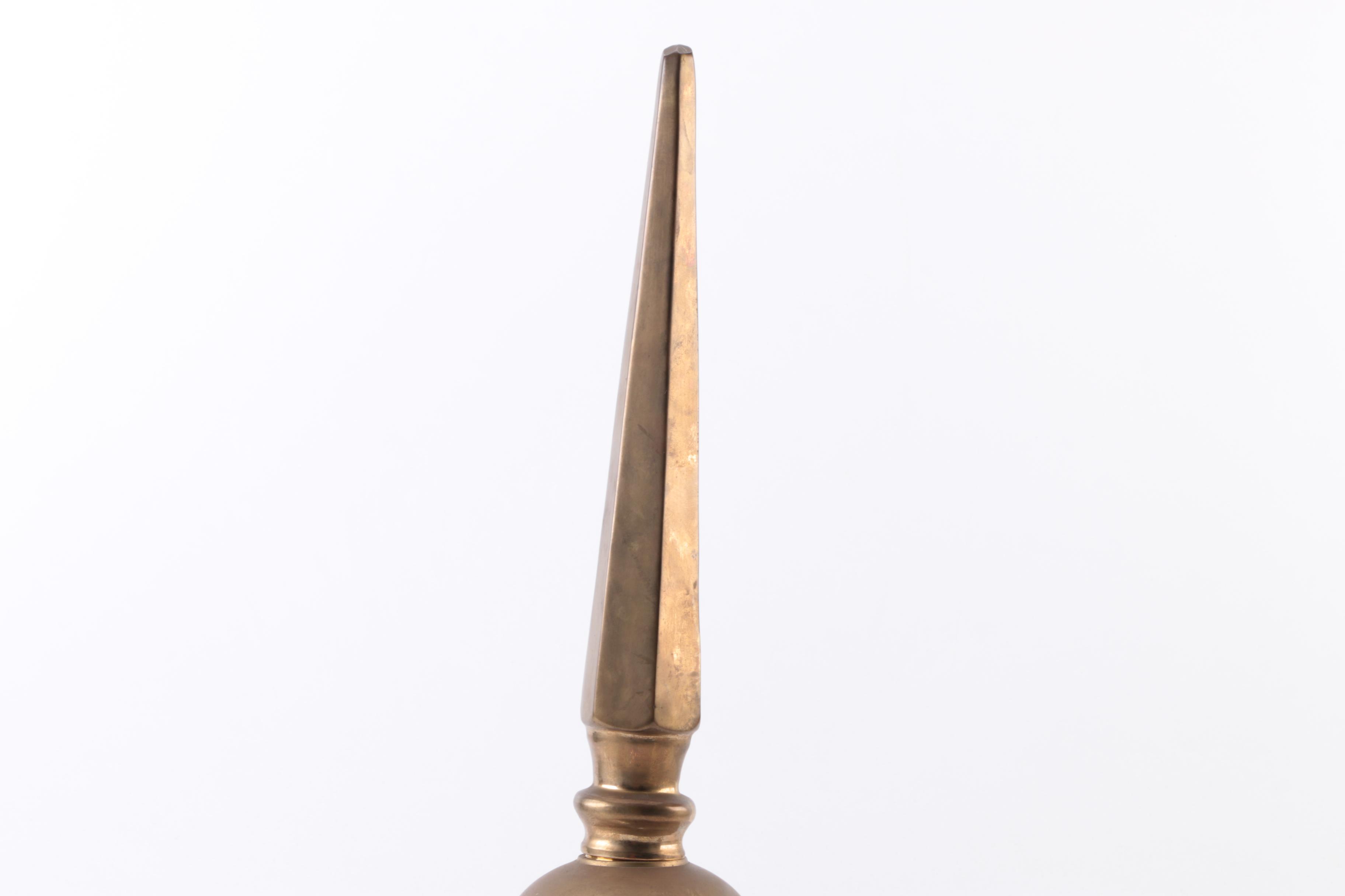 Brass Finial with Metal Candle Holder