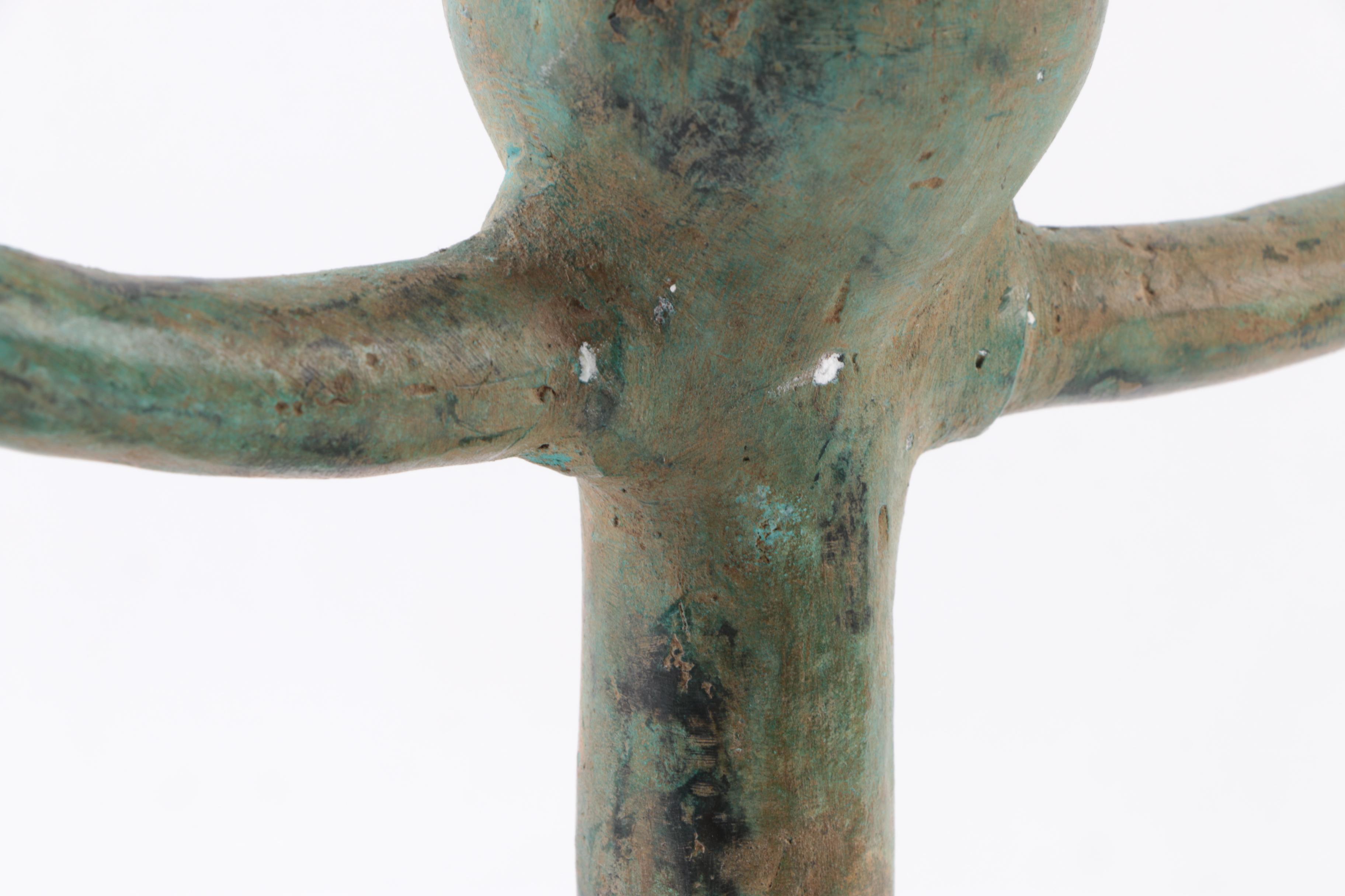 Brass Finial with Metal Candle Holder