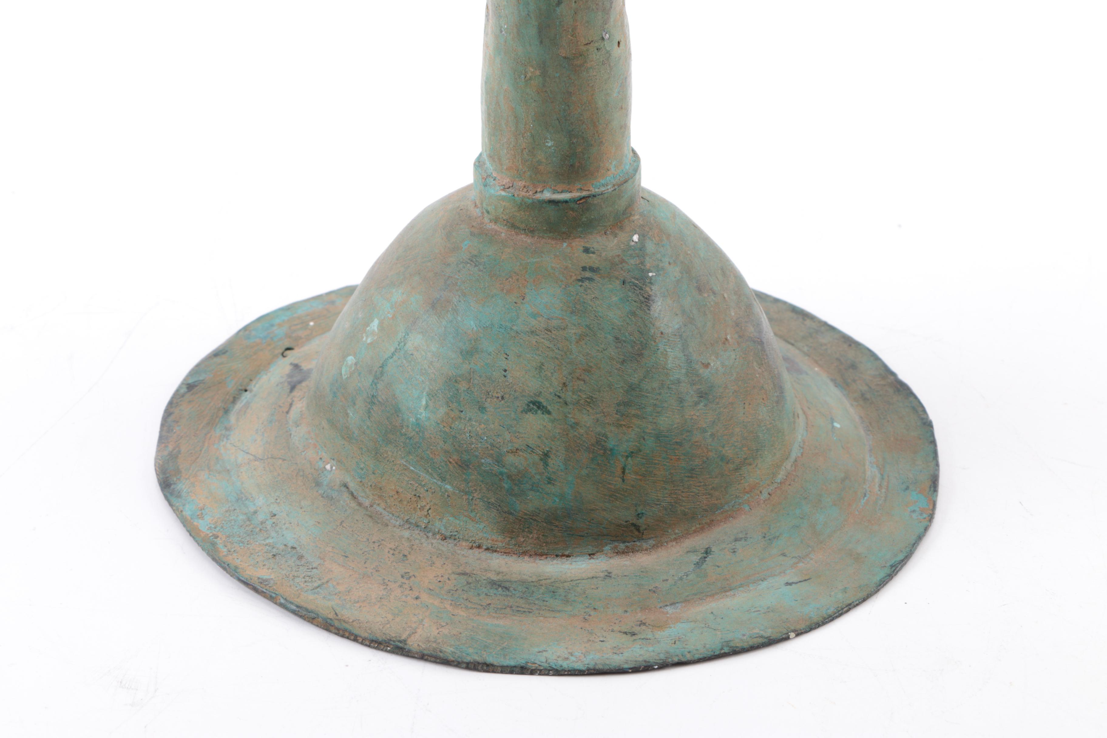 Brass Finial with Metal Candle Holder