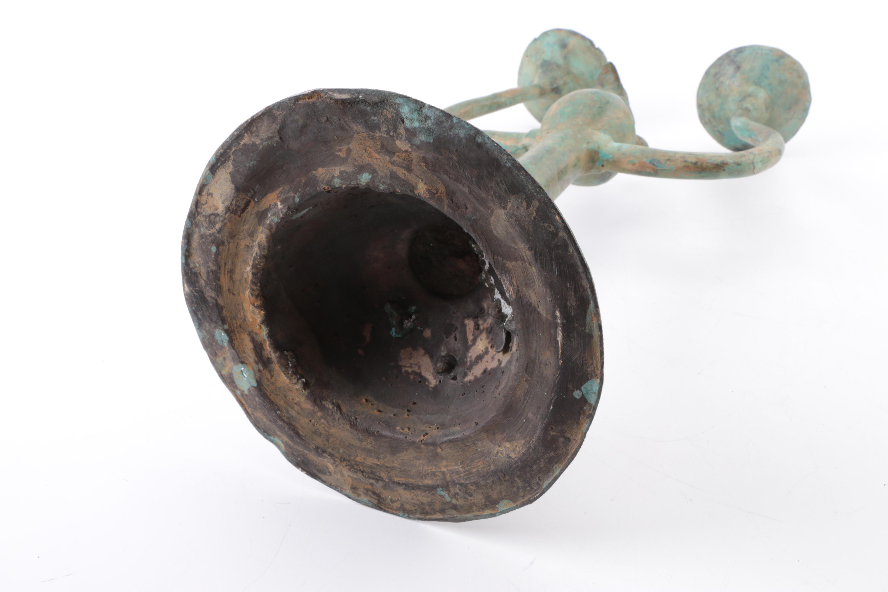 Brass Finial with Metal Candle Holder