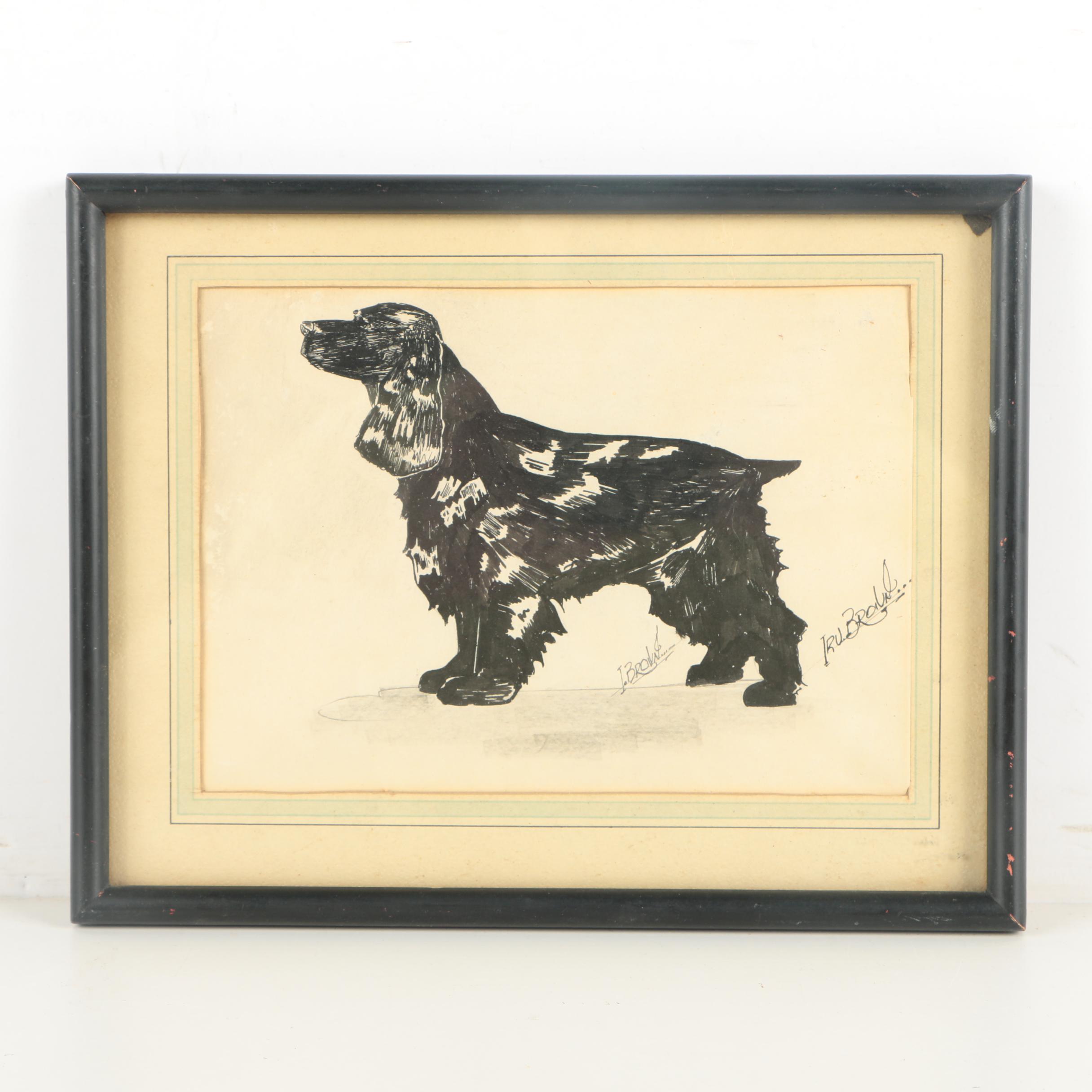 Irv Brown and Willie Minchaca Drawings of Cocker Spaniels