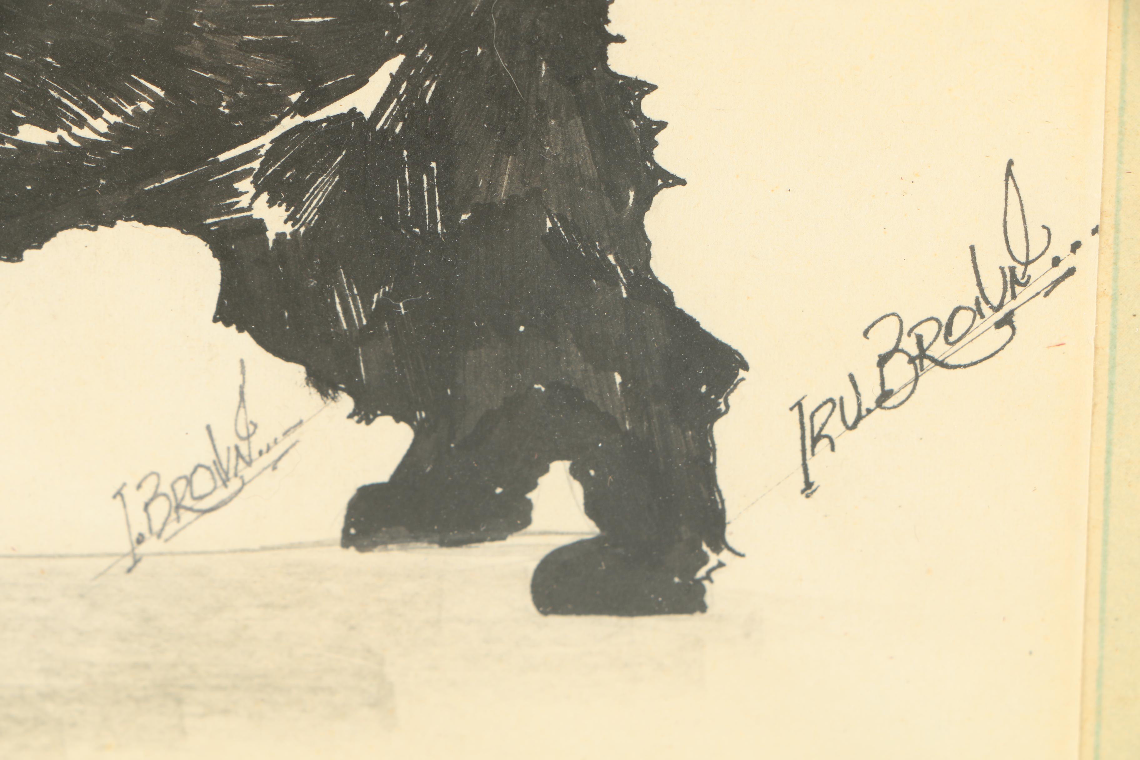 Irv Brown and Willie Minchaca Drawings of Cocker Spaniels