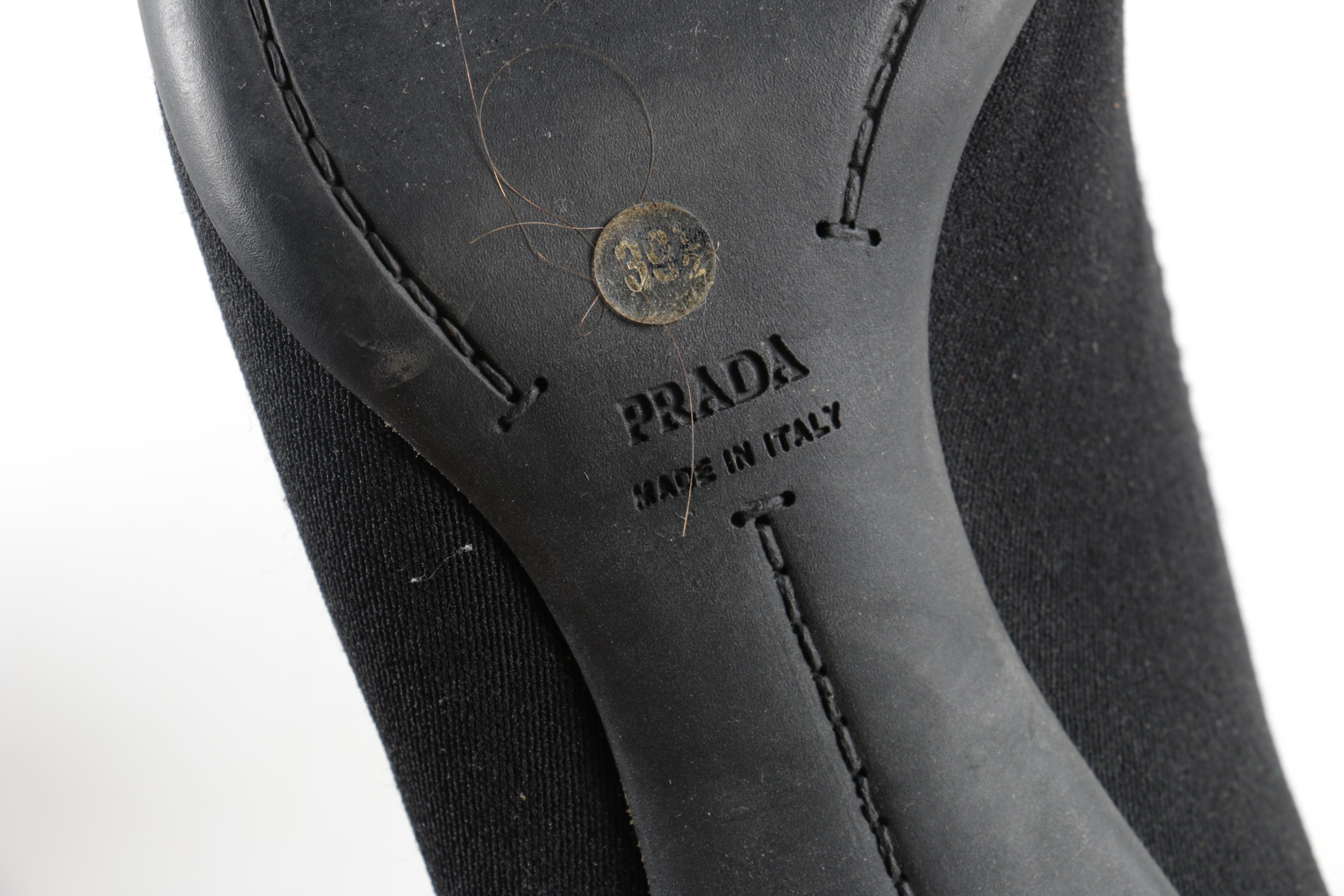 Prada Black Suede Kitten Heels